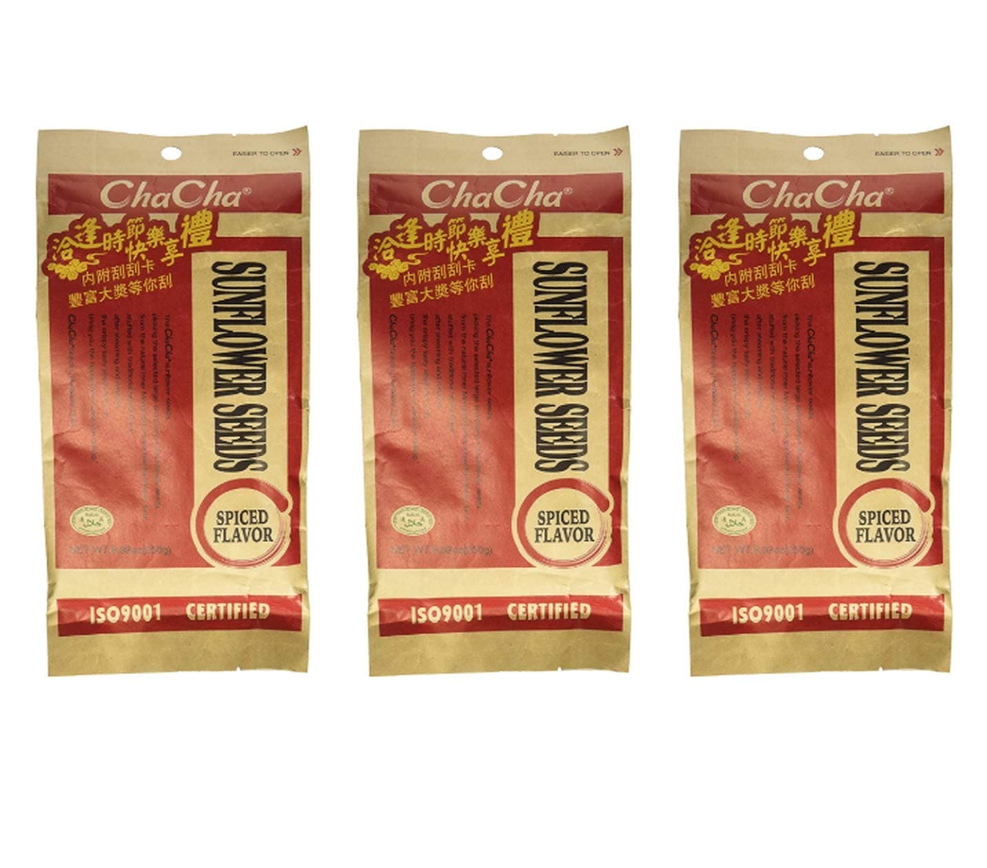 ChaCha Spiced Roasted Sunflower Seeds (3 Pack, Total of 750g)