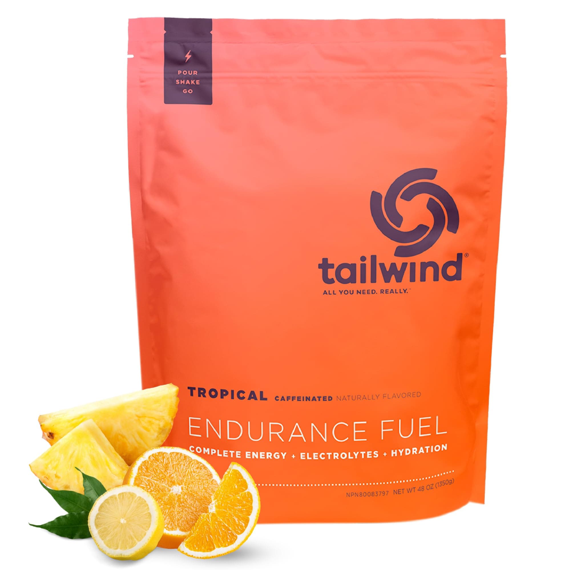 Tailwind Nutrition Endurance Fuel 50 Serving Tropical Flavour - Caffeinated