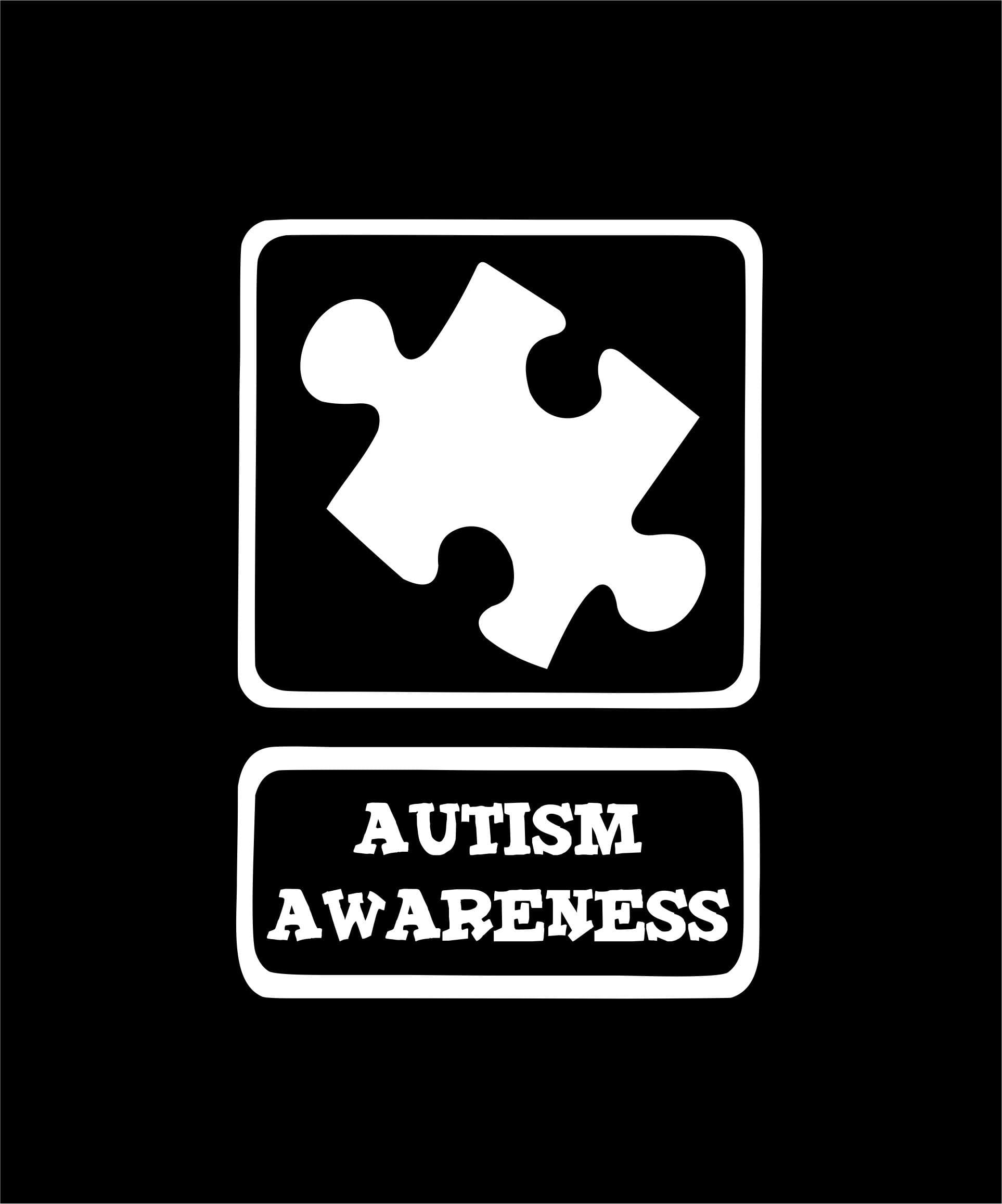 LU COCO CREATIONS AUTISM AWARENESS STICKER DESIGN #03 - APPROX 5" TALL STICKERS/DECALS (COLOR WHITE) FOR WINDOWS,CARS TRUCKS,LAPTOPS AND MORE