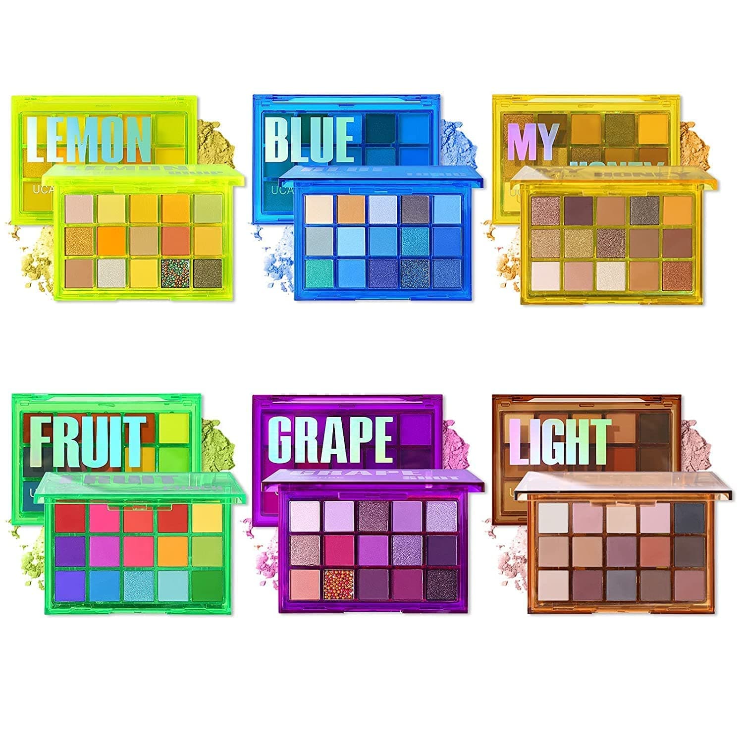 COSLUXE UCANBE 15 Colorful Eyeshadow Palette Eye Shadow Palette Highly-Pigmented Smokey Waterproof Long Lasting Makeup Pallete (Grape Purple) Metallic Finish