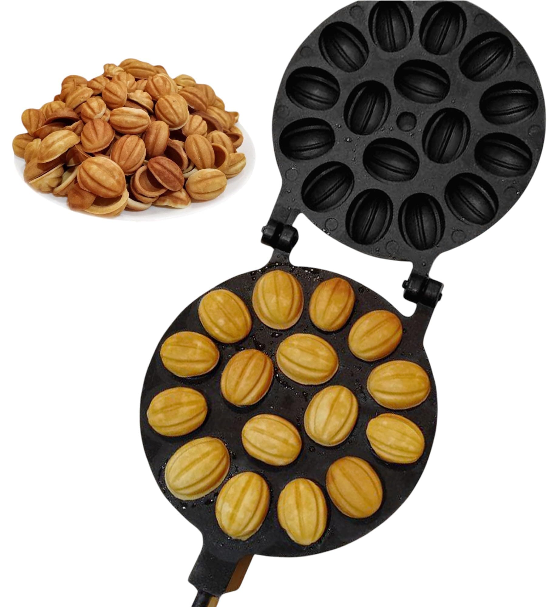 Walnut Cookie Mold Maker 16 non-stick - Oreshki Mold Maker - Walnut Cookie Molds - Орешница Russian - Oreshki Maker - Walnut Cookie Maker Oreshek - Nutty Maker - Oreshnitsa Nut Cookies Maker