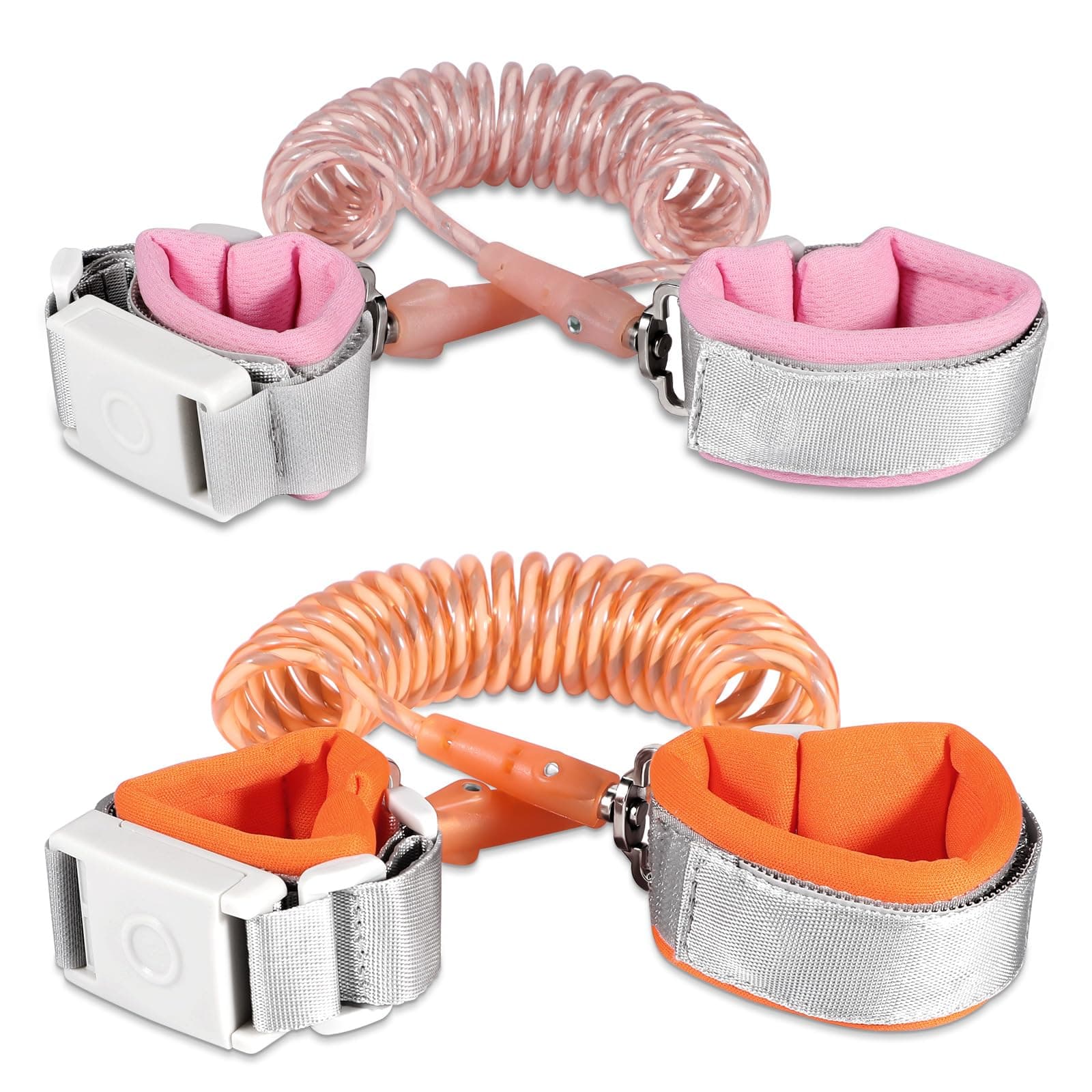 Toddler Wrist Leash for Kids 2 Pack (6.56ft Orange and Pink) Safety Kid Leash Bracelet with Magnetic Unlock Wrist Leash Toddler Reflective Strip Design Toddler Leash Child Harness Leashes for Toddlers