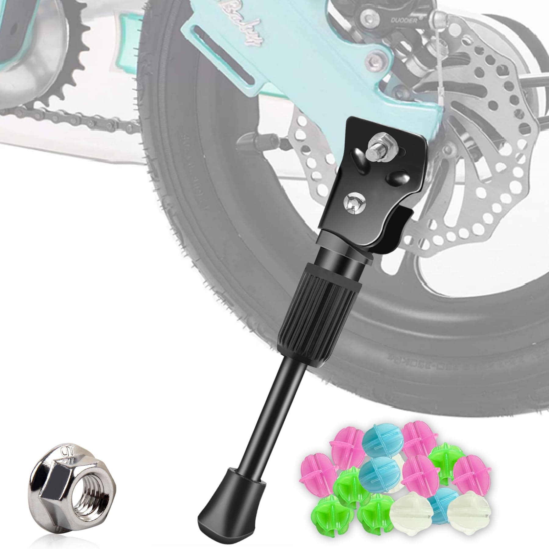 LEICHTEN Kids Bike Kickstand for 12/14/16/18/20 inch Children's Bicycle Single-Side Kick Stand Rear Mount Bikes Support Racks