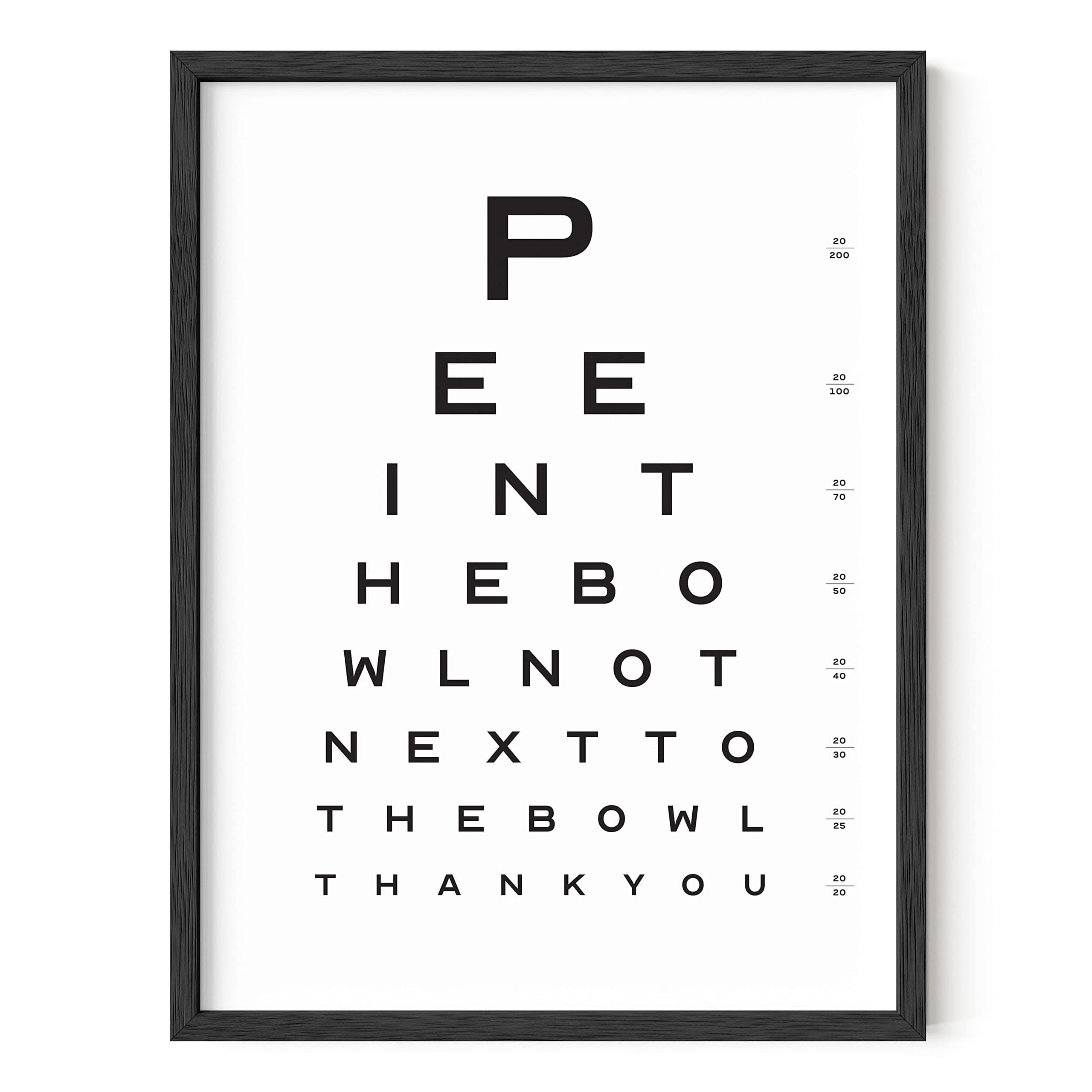 HAUS AND HUES Funny Bathroom Signs for Home Decor - Bathroom Art Funny Bathroom Decor | Funny Bathroom Art | 12" x 16" UNFRAMED (Eye Exam)