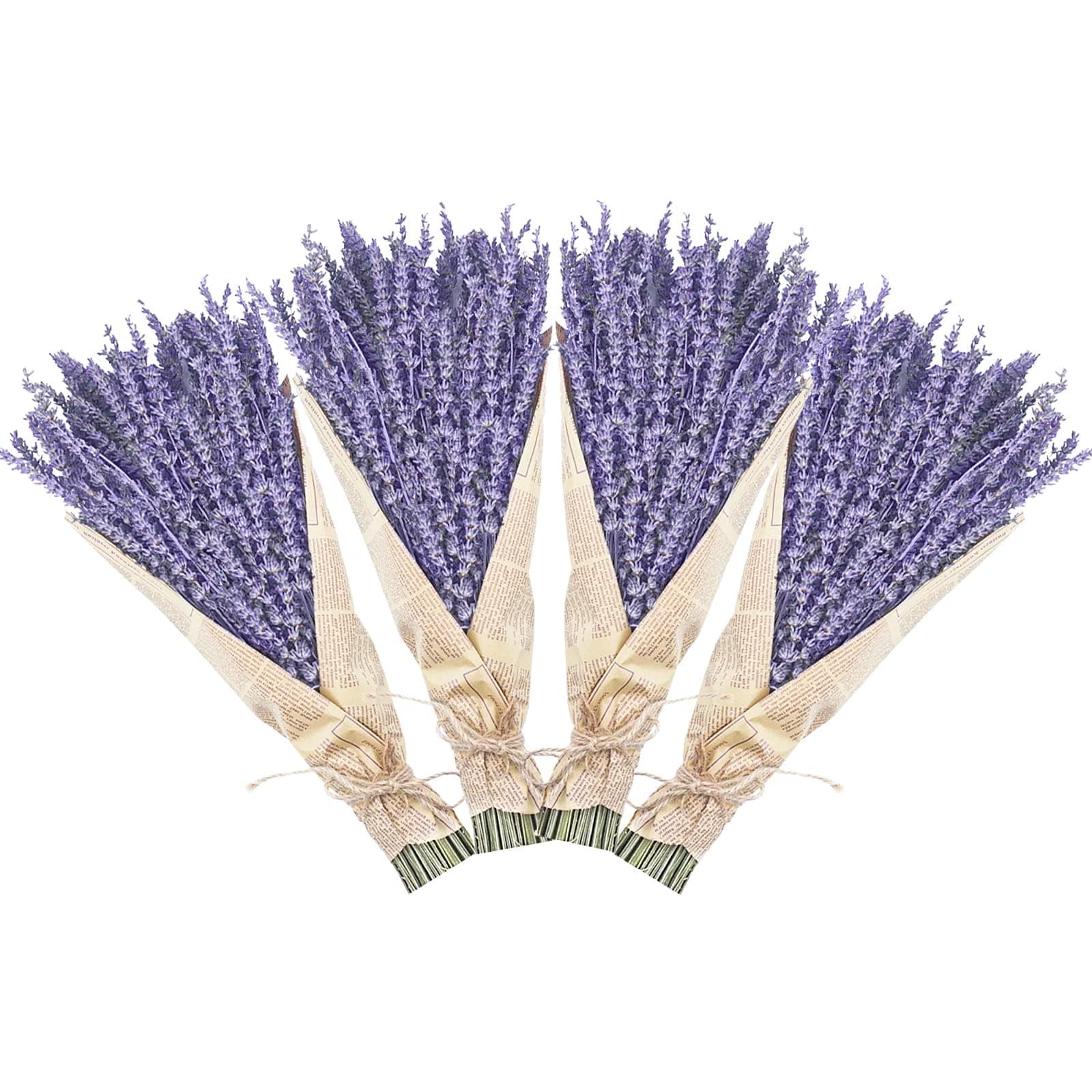 Dried Lavender Bundles, Uieke Natural Dried Lavender Flowers 520-560 Stems 16“ for Home Weeding Decoration Flower Arrangements Photo Props Home Fragrance 4 Bundles