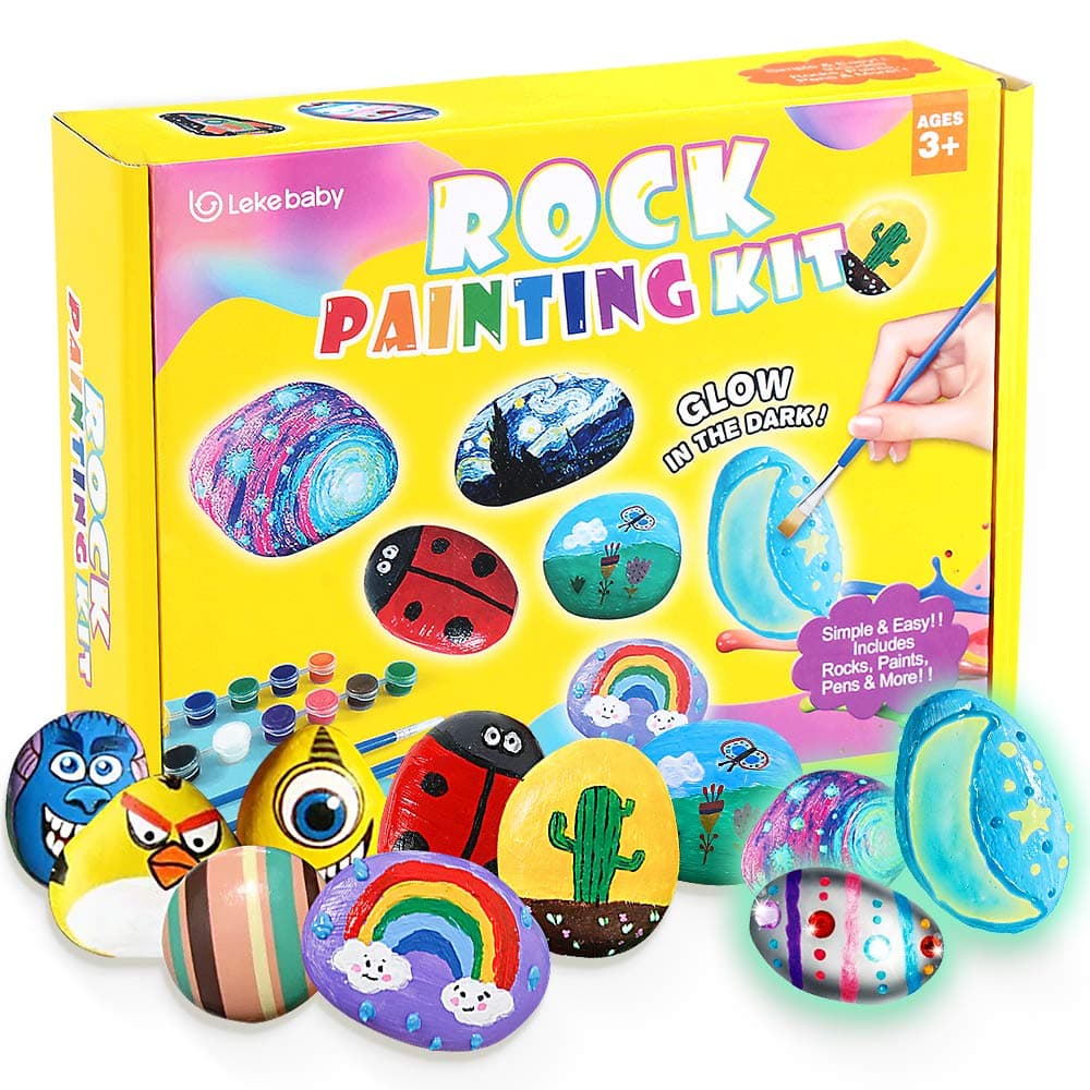 Rock Painting Kit, Arts and Crafts for Kids, Creative Toys & Gifts & Presents for Boys Girls Age 3-12 Year Old