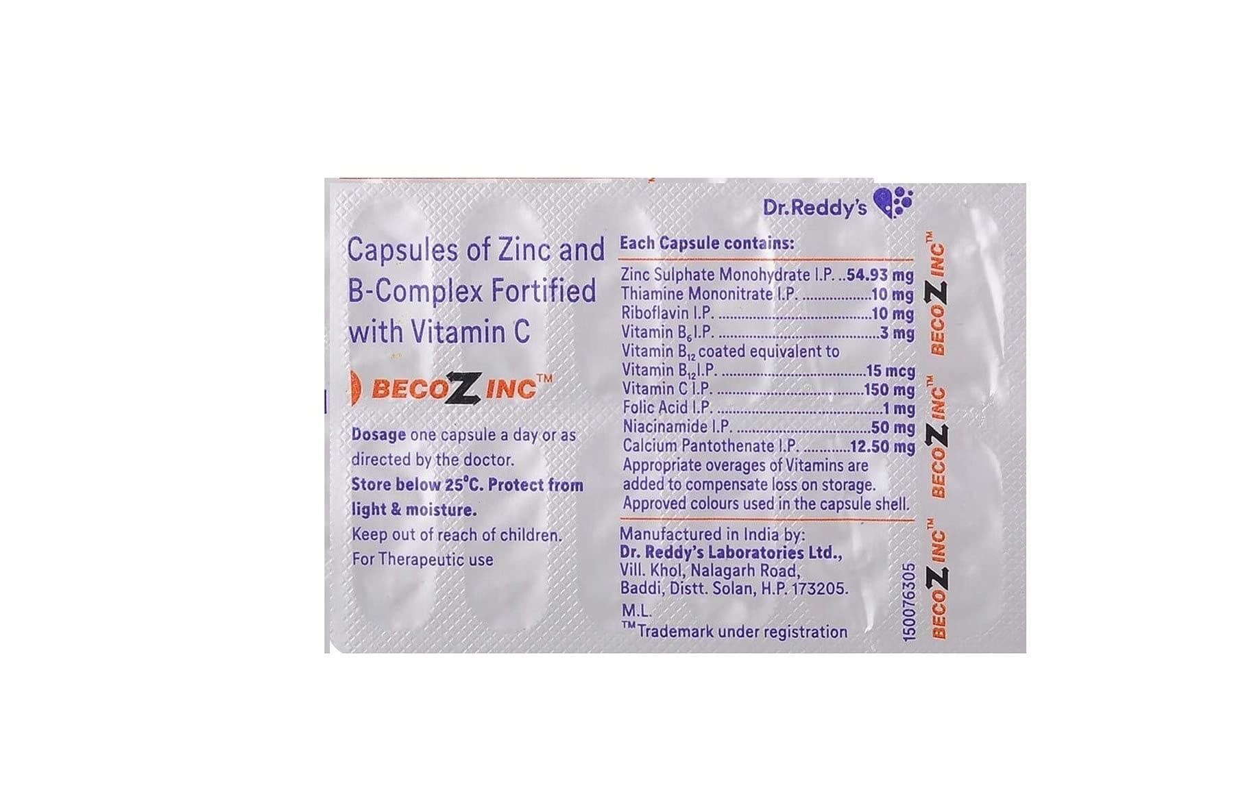 Becozinc - Strip of 30 Capsules