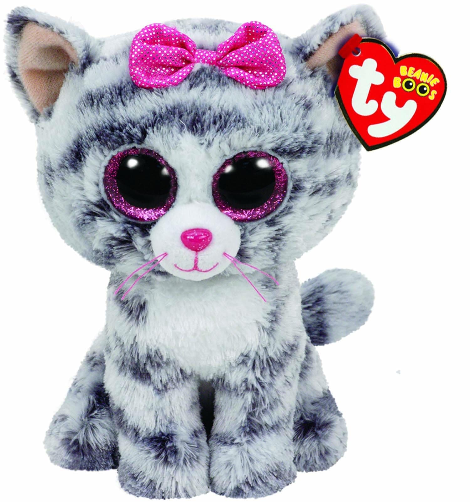 Ty Ty Kiki Grey Cat Plush, Gray