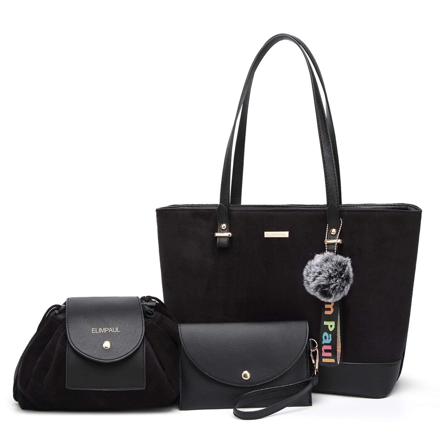 ELIMPAUL Women Fashion Handbags Tote Bag Shoulder Bag Top Handle Satchel Purse Set 4pcs