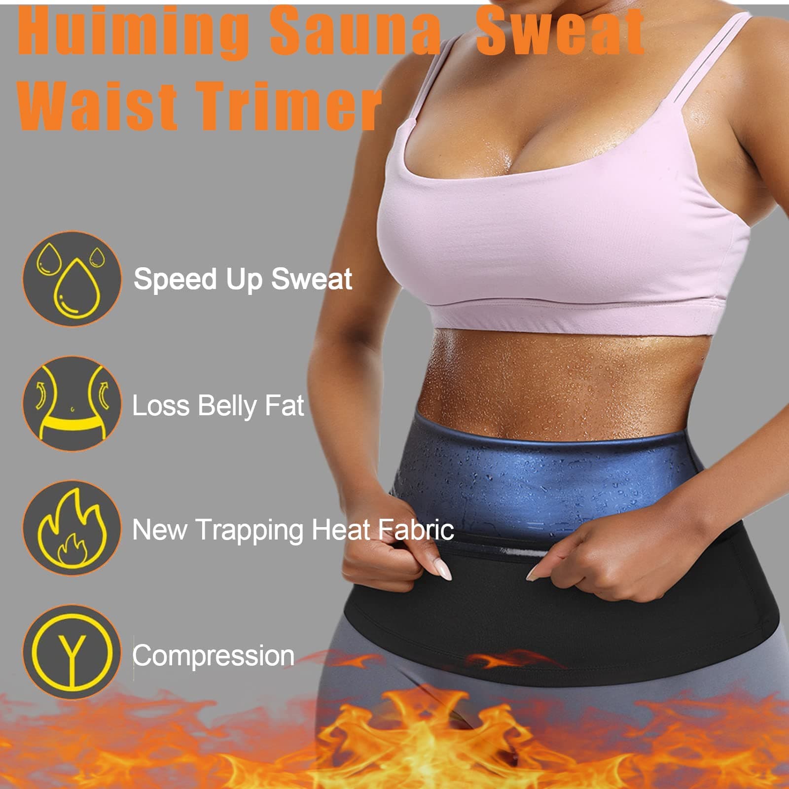 huiming Sauna Suit Waist Trimmer for Women Waist Trainer sweat band for stomach Belt Lower Belly Plus Size