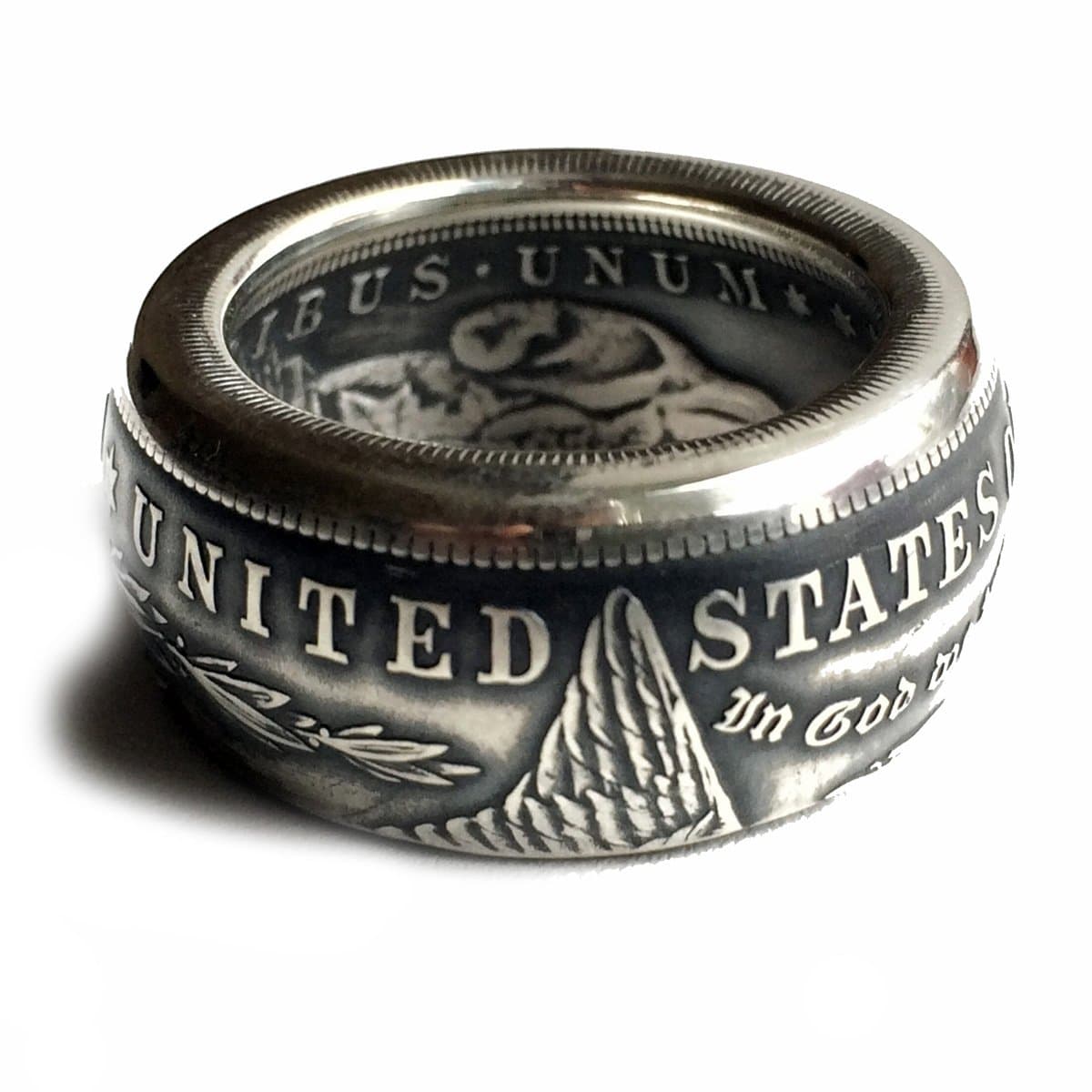 Morgan Dollar Ring - Rings Out of One Dollar USA - American Double Side Coin Rings - United States - Mens