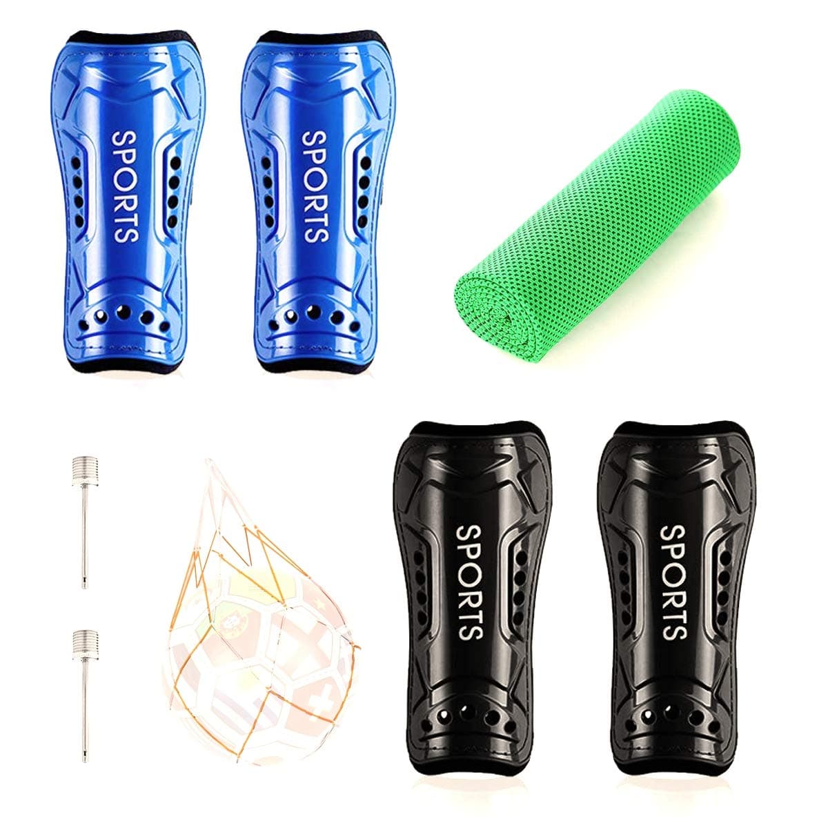 GNPearlShin Guards for Kids Youth Soccer Shin Guards 2 Pair Lightweight and Breathable Children's Calf Protectors for 3-10 Years Old Boys Girls Toddler Kids Teenagers