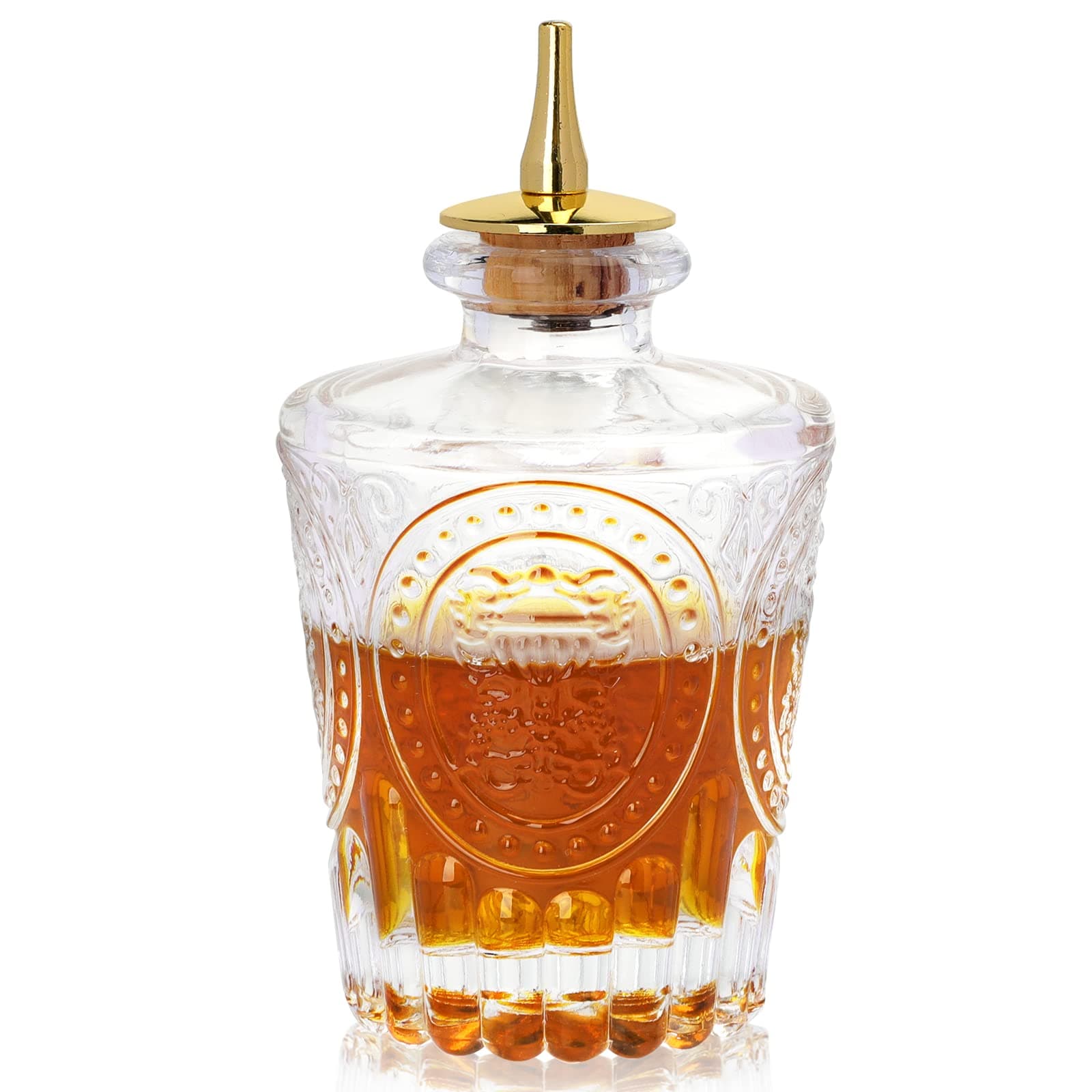 SuproBarware Bitter Bottle - Donatello Bitter Bottle For Cocktail, 4.4oz/130ml, Metal Dash Top, Great for Bartender, Home Bar