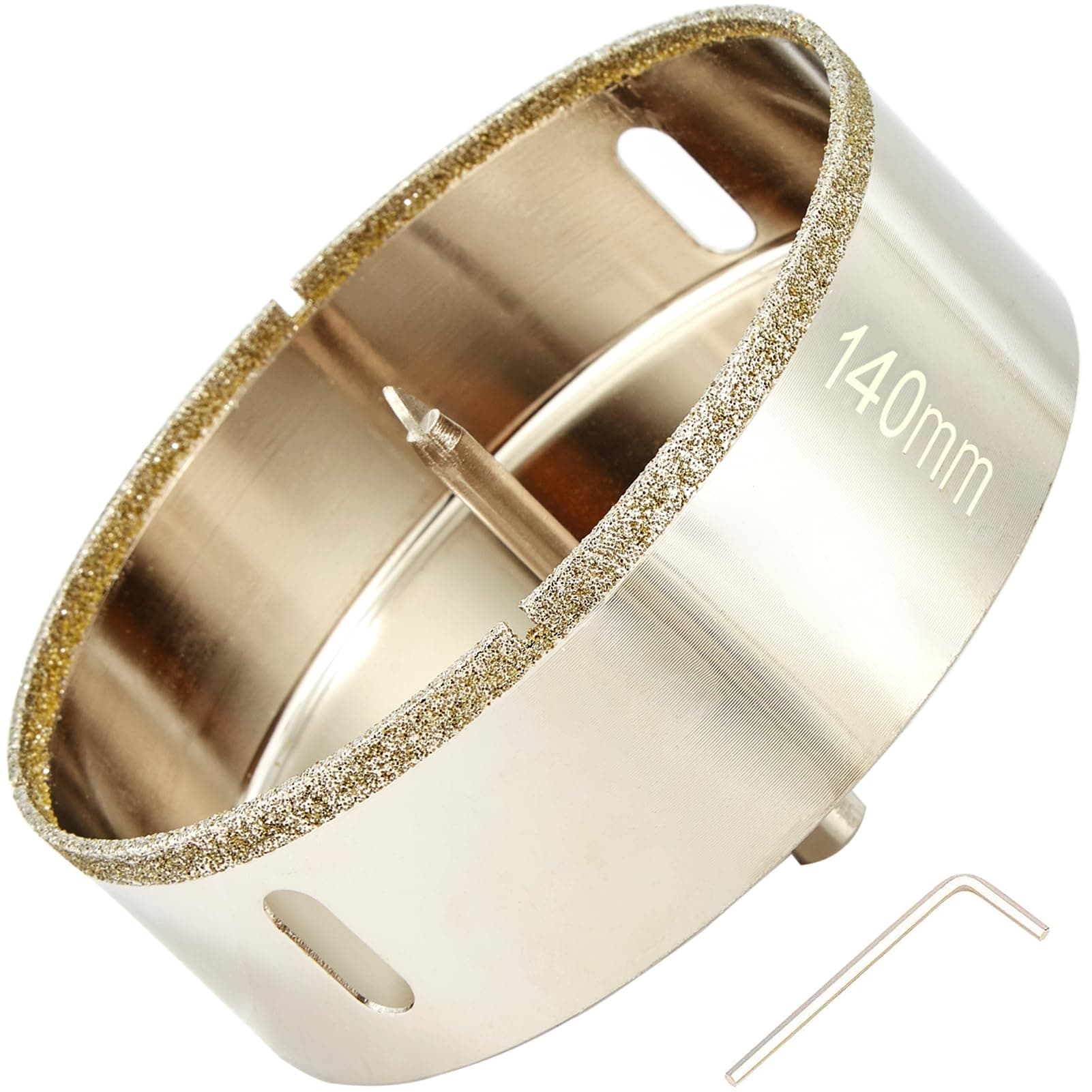 5 1/2 Inch (140mm) Diamond Hole Saw with Pilot Bit, 5.5" Tile Hole Saw for Granite, Ceramics, Porcelain Tiles, Marble, Glass, Stones,1 3/8" Depth of Cut for Thick Countertops