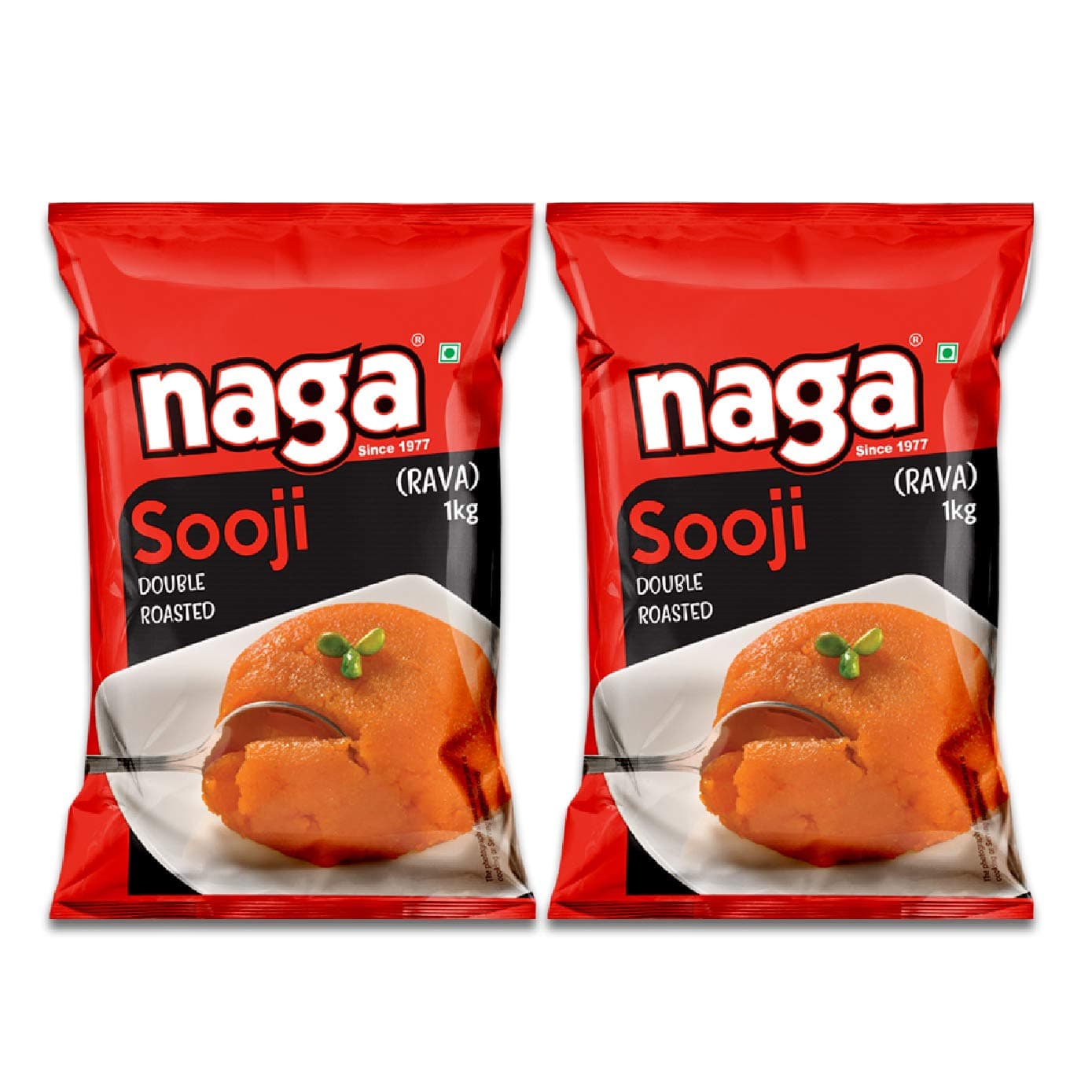 Naga Sooji Double Roasted Sooji (2 x 1 kg)