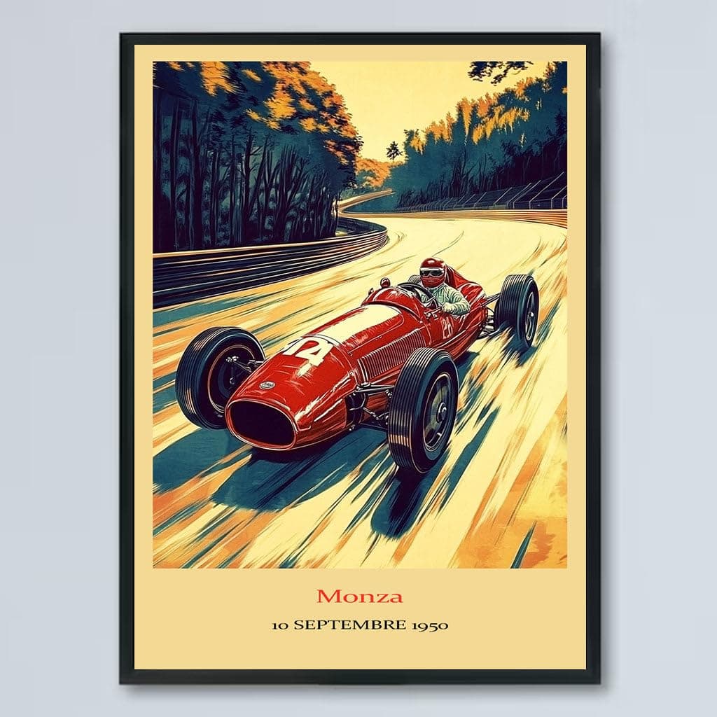 Vintage F1 Racing Monza 10 SEPTEMBRE 1950 Poster, Race Car Print, Vintage Car Racing Poster, Race Fan Gift, Executive Office Decor, F1 Gift Idea arccIi