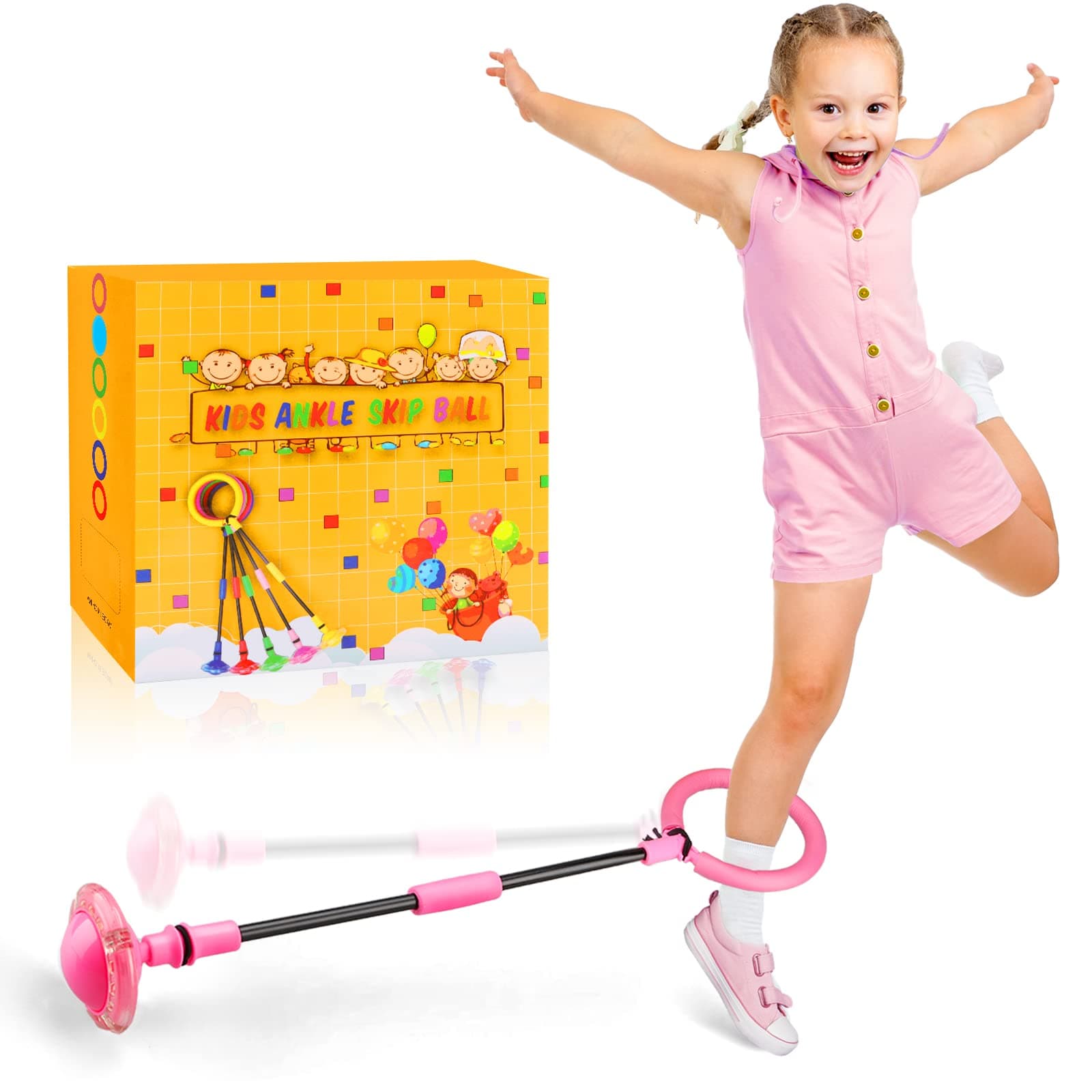 Toys for Kids 3-8 Year Old: Ankle Skip Ball for Kids Gifts for 3 4 5 6 7 8 9 10 Year Old Boys Girls Toy Birthday Presents Game Toys for Garden Outside Kid Adult