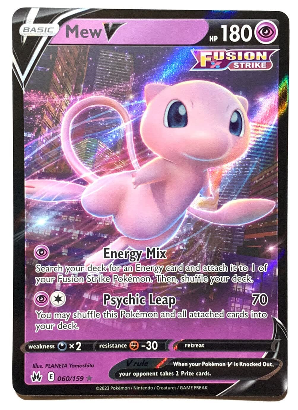 Pokemon Meu V 060/159 Crown Ultra Rare Card