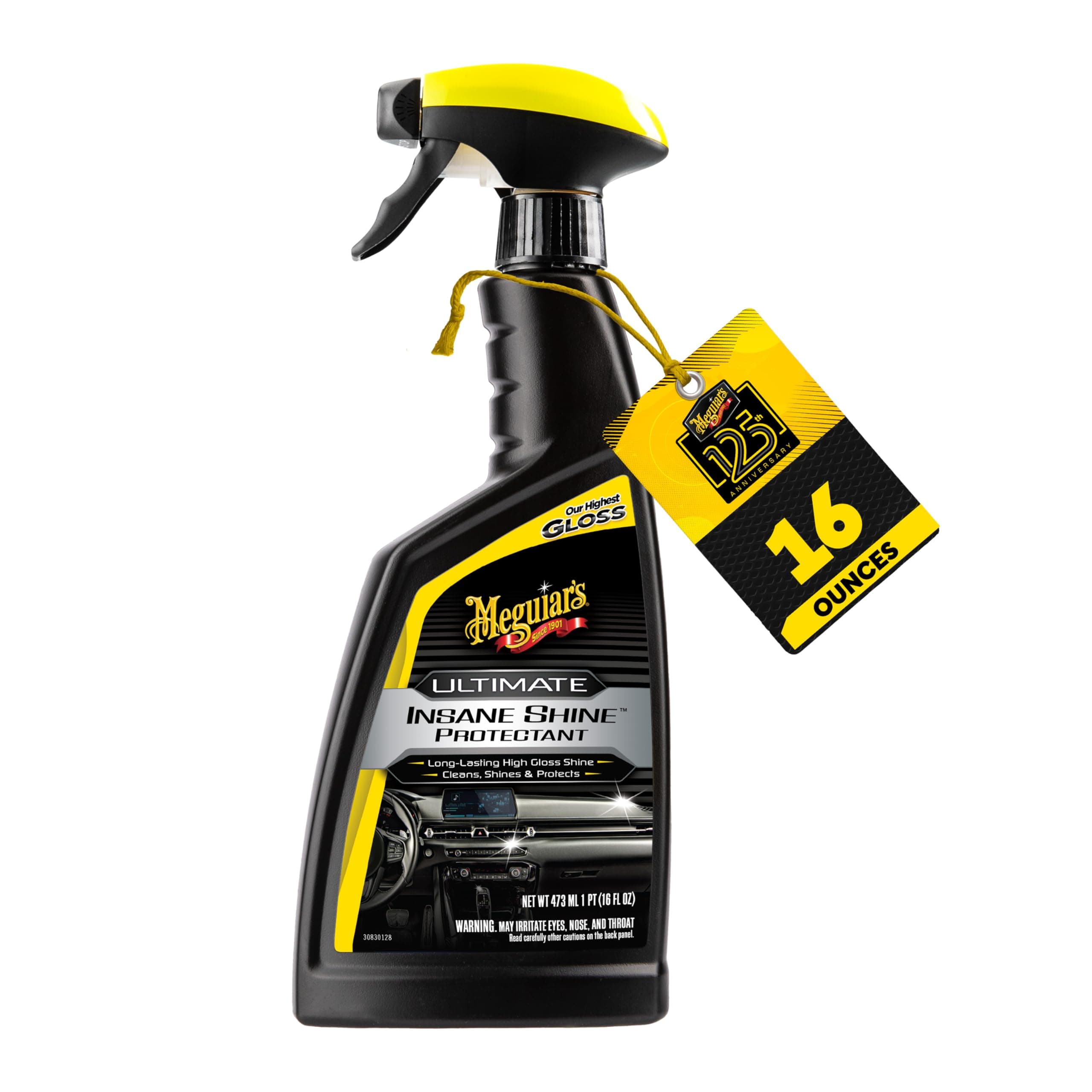 Meguiar's Ultimate Insane Shine Protectant Spray - Non-Greasy, Long-Lasting Shine for Vinyl, Rubber, and Plastic - Protects Against UV Rays and Fading - Easy to Use - 16 Oz