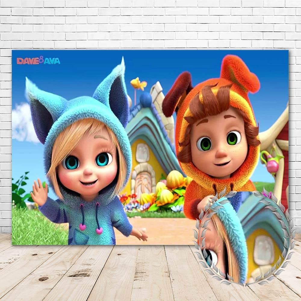 Dave and Ava Birthday Backdrop 7x5 Happy Birthday Dave and Ava Background for Kids First Birthday Vinyl Party Banner Dave and Ava Birthday Decorations