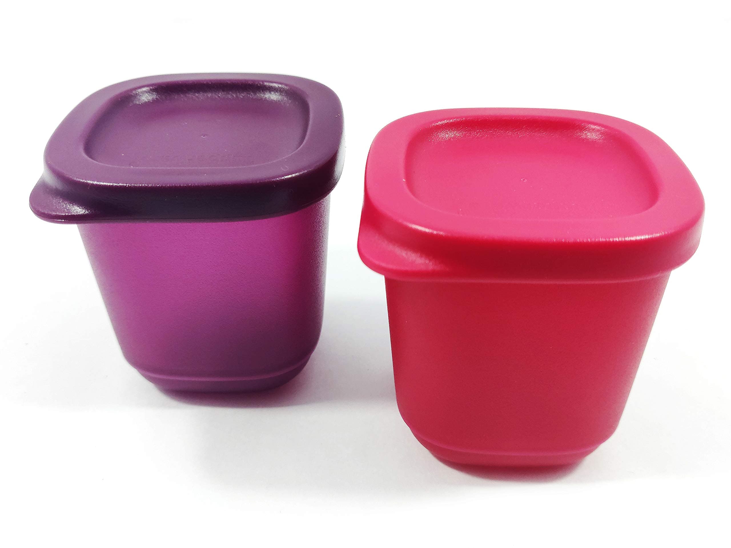 Cubix Mini Take Away Plastic Container Set, 110 ml (Set of 2) with Free Handkerchief