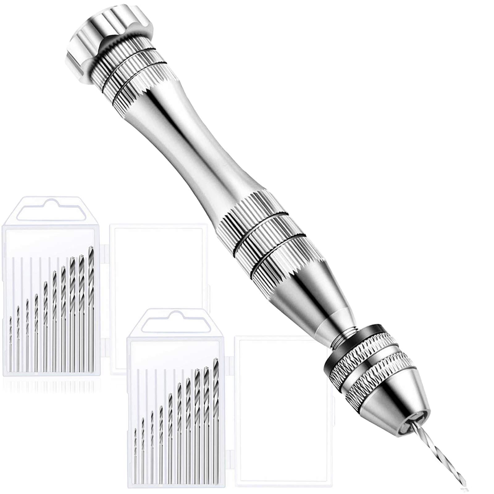 Pin Vise for Resin Casting Molds, 20PCS Drill Bits (0.8-3mm), Precision Hand Drill Tools for Resin, Jewelry Keychain, Pendant