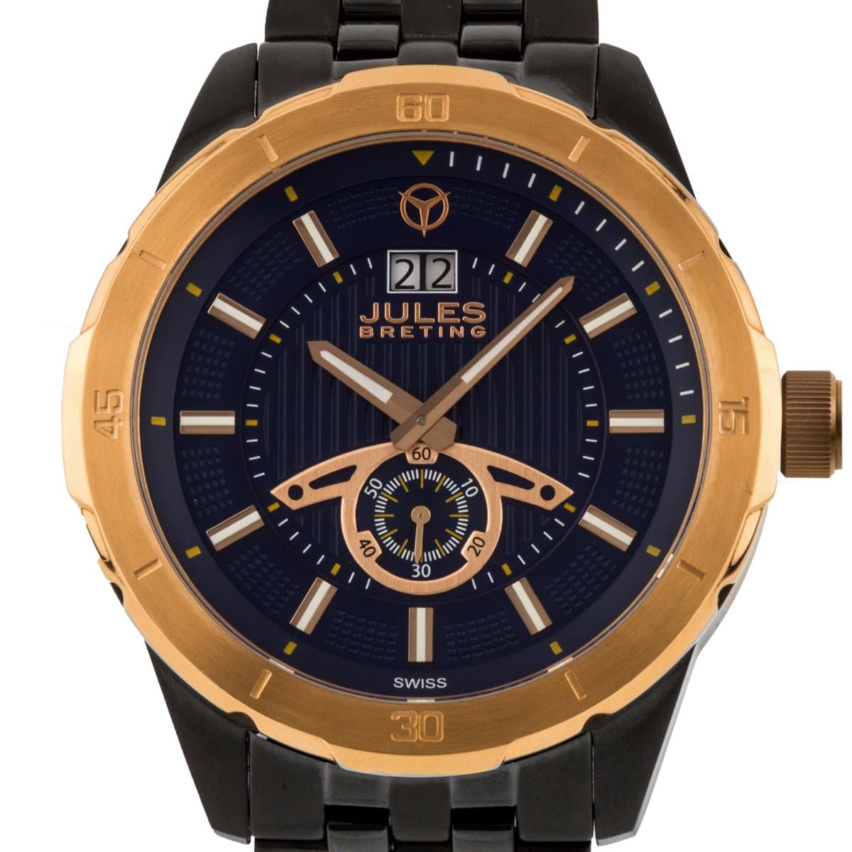 Enterprise Men's Swiss Luxury Sport Watch, Sapphire, Multi Link Bracelet, intensely Detailed dial