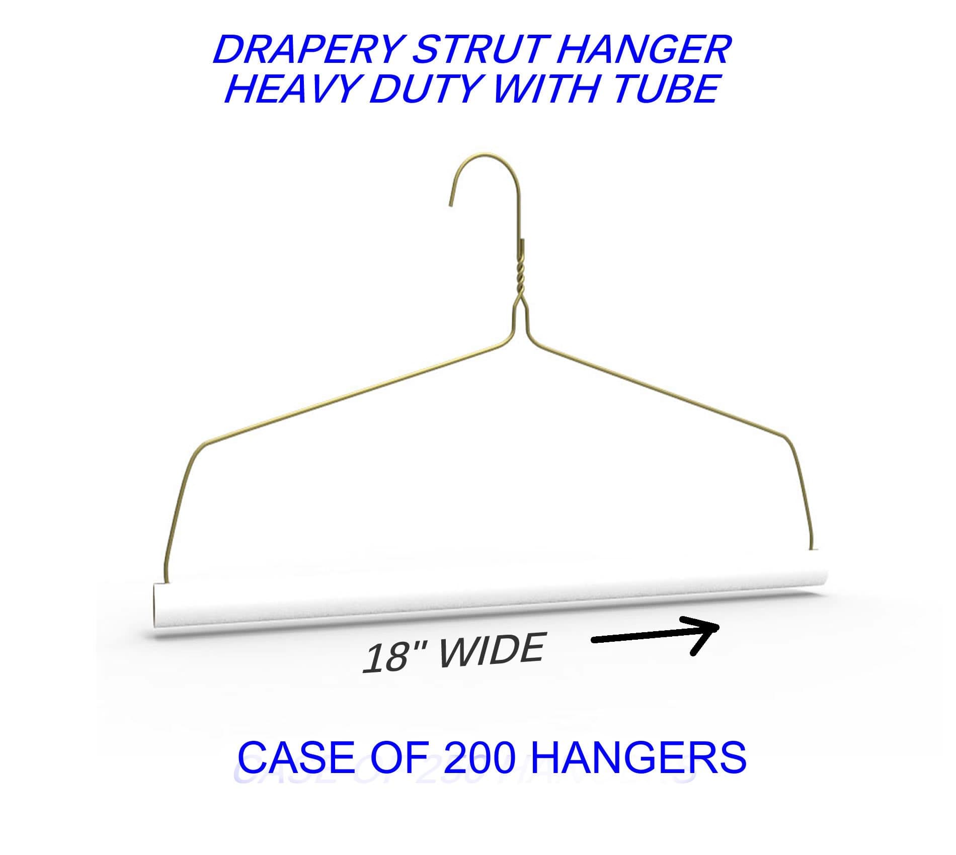 Drapery Strut Wire Hanger 18" Provides Multi-Purpose Lightweight Design Use Suitable for Draperies Table Cloths and Comforters
