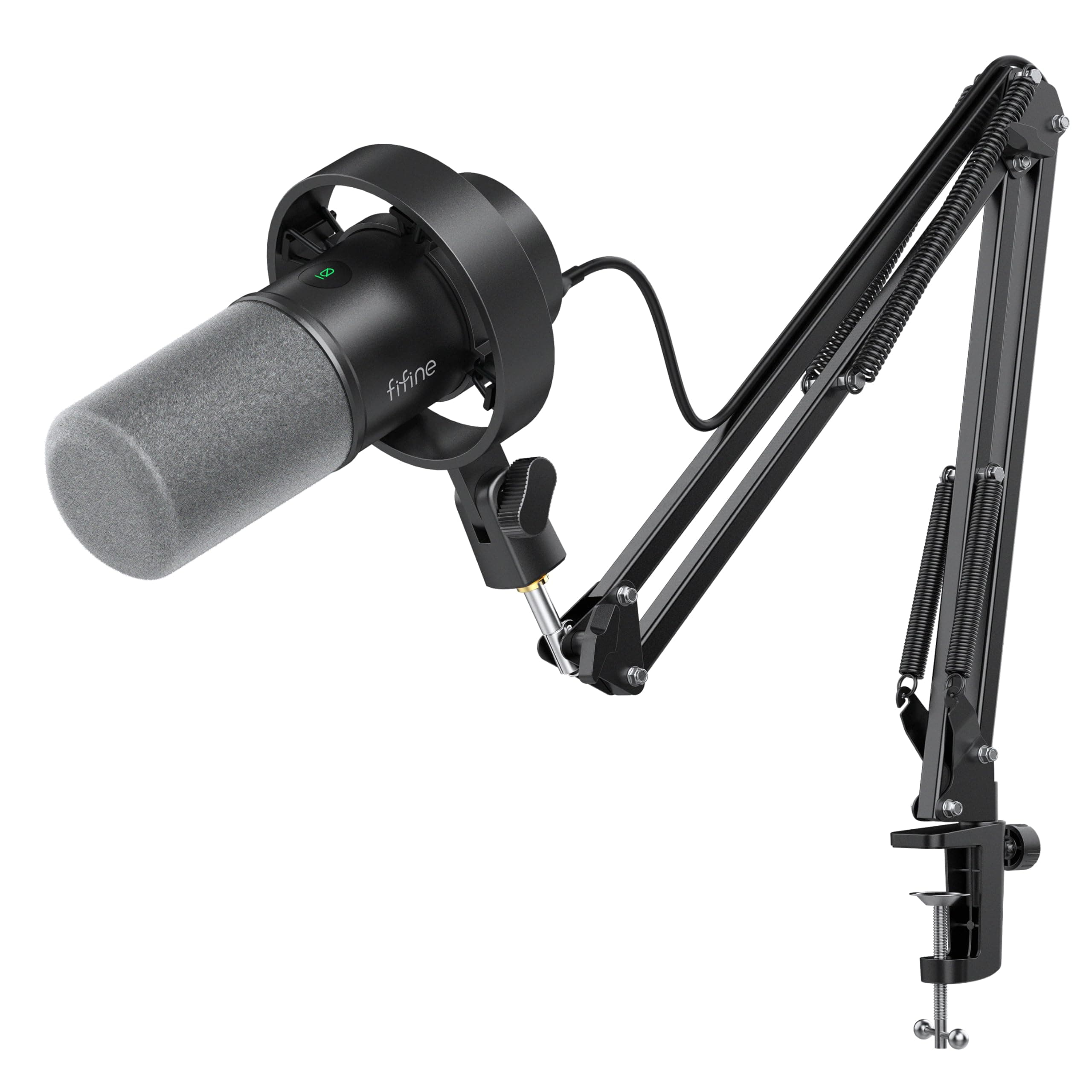 Dynamic Microphone with Boom Arm Bundle, XLR/USB Podcast Recording Microphone Kit, Vocal Microphone for Streaming Voice-Over with Mute Button, Headphones Monitoring-K688CT