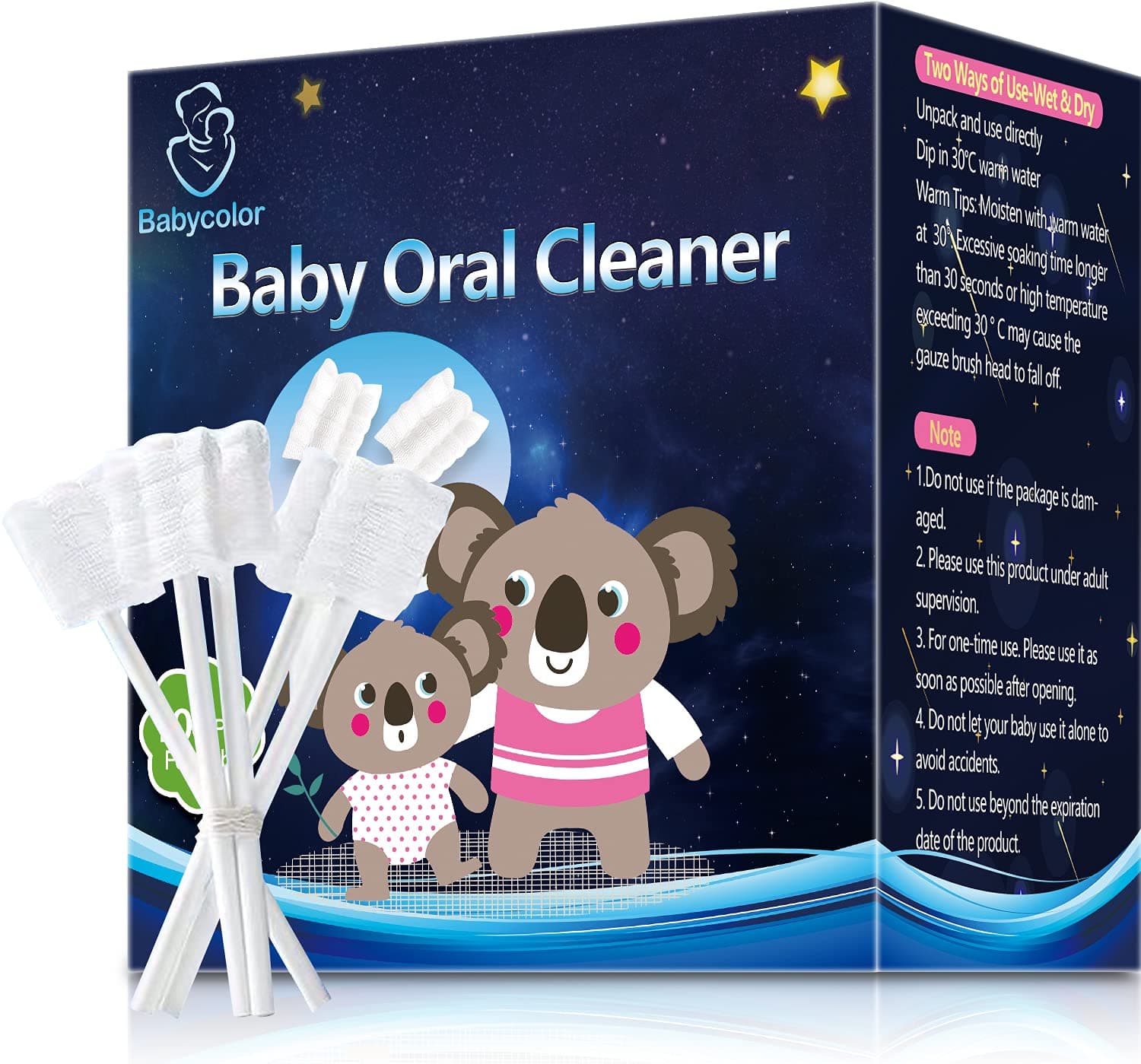 100-Pack Newborn Baby Tongue Cleaner & Soft Gauze Toothbrush - Infant Oral Cleaning Stick, Disposable, for 0-36 Months