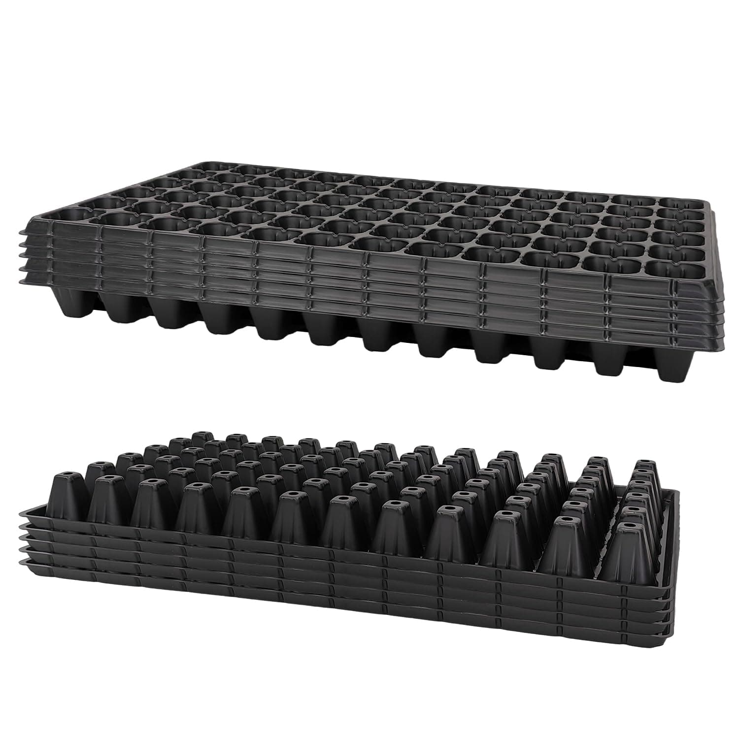 72 Cell Seed Trays, Thick Durable 72 Cell Plug Tray Seedling Plastic Nursery Tray for 1020 Flat Germination (10-Pack, 21"×11", 1.81" Height, Low)