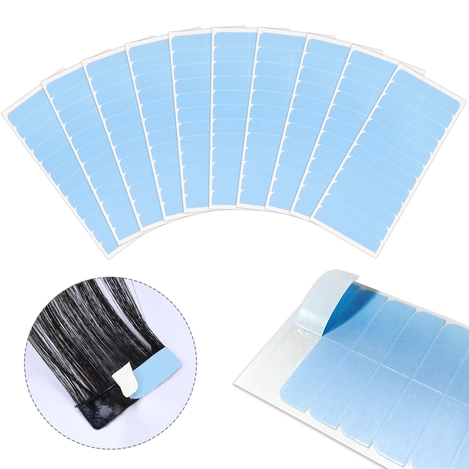 Kalolary 120Pcs Double Sided Hair Tape - Hair Extension Tape Tabs Replacement Tape for Hair Extensions Lace Wig Hairpiece Toupee Hair Weft (Dark blue)