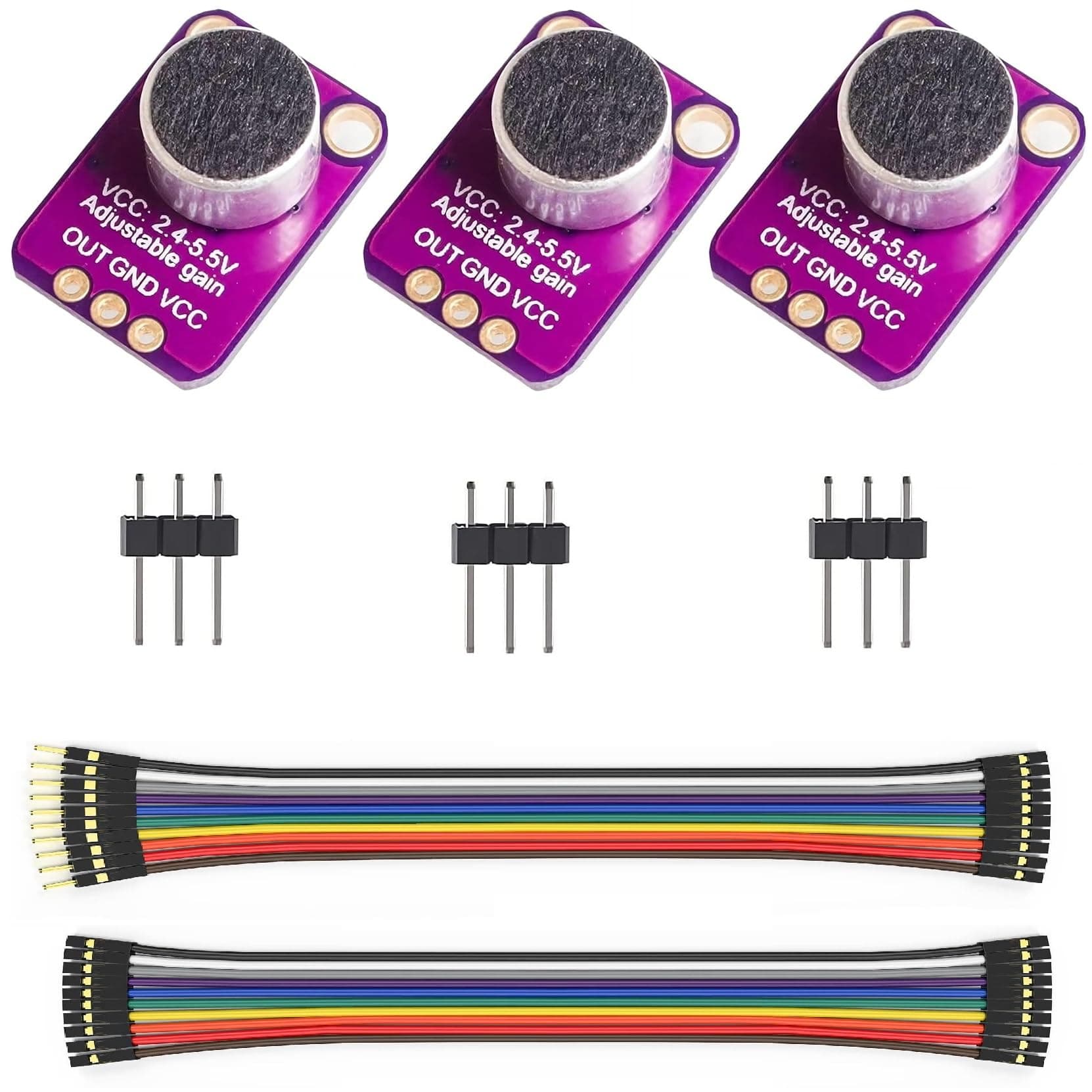 WWZMDiB MAX4466 Electret Microphone Sensor Compatible with for Arduino Raspberry Pi ESP32 Sound Sensor Amplifier (3 Pcs)