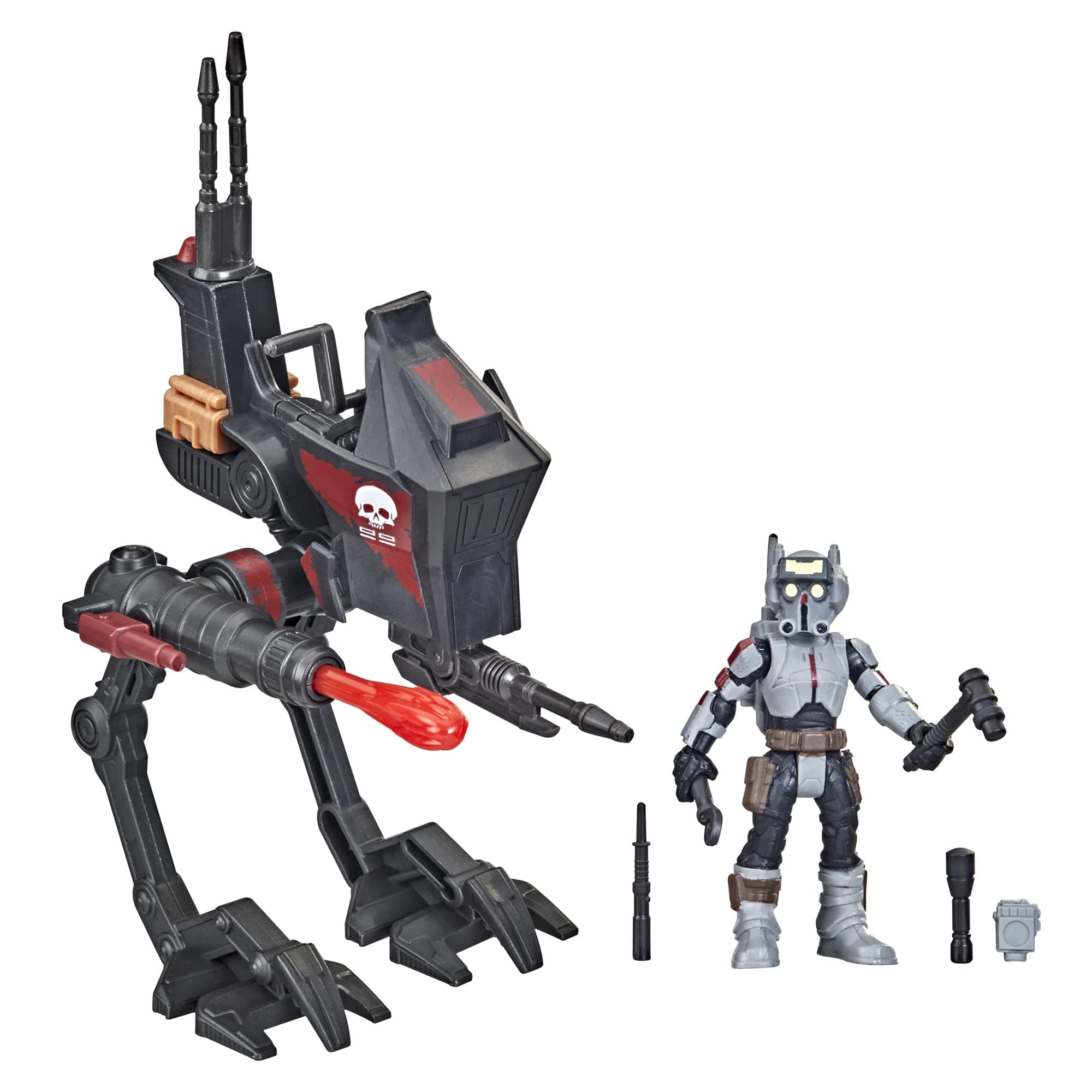Mission Fleet Expedition Class Tech (Bad Batch) at-RT Ambush 2.5-Inch-Scale Figure and Vehicle Set, Toys for Kids Ages 4 and Up,F1339