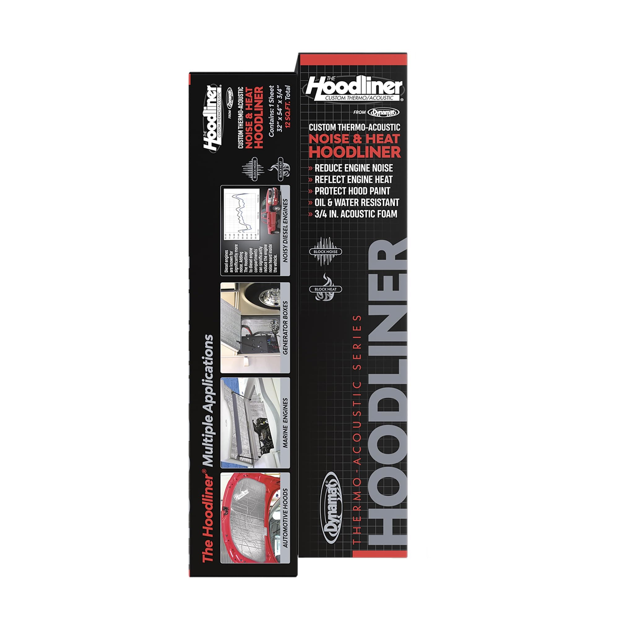 Hoodliner – Noise & Heat Insulation Kit for Your Car Hood – Keeps Engine Noise In & Protects Paint from Engine Heat – Easy Self Adhesive Install – 1 Sheet 32"x 54", 12 sq ft