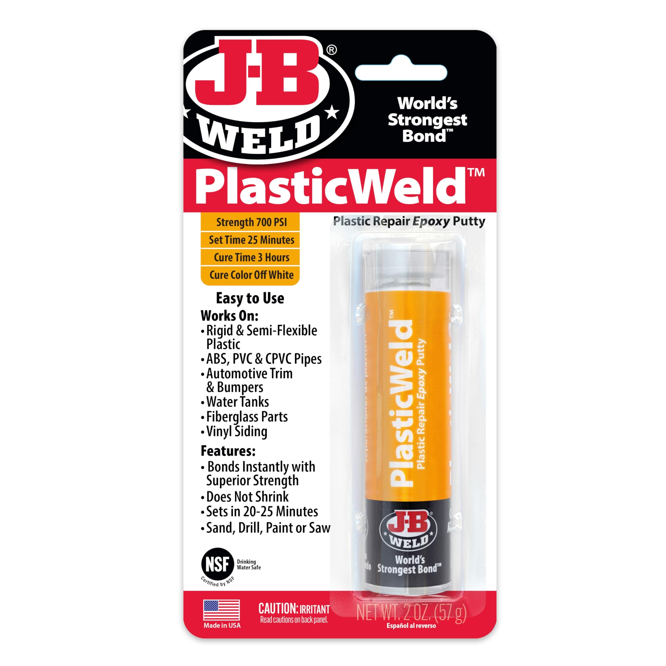 J-B Weld PlasticWeld Putty Stick