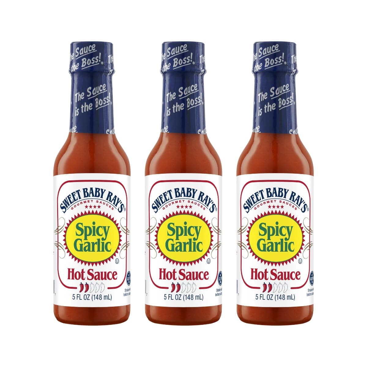 Sweet Baby Ray’s Spicy Garlic Hot Sauce 5 Fl Oz (Pack of 3)