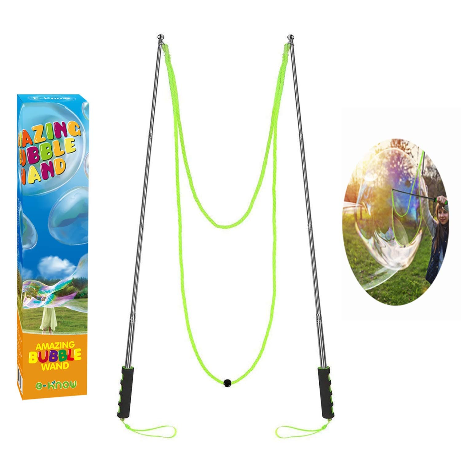 Bubble Wand,Giant Bubble Wand Stainless Steel Telescopic Design,Outdoor Toys Bubble Toys for Birthday Party, Garden Games Garden Toys 1 Set