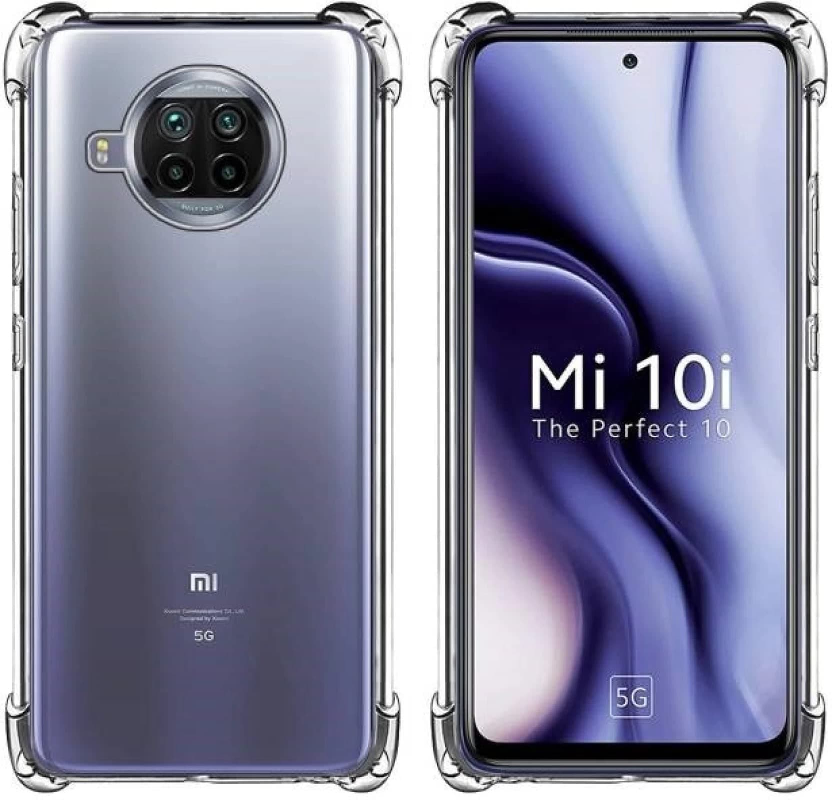 Gorilion Transparent Crystal Clear Back Cover for Xiaomi Mi 10i/10i 5G Back Cover | Shockproof Soft TPU Case - Transparent