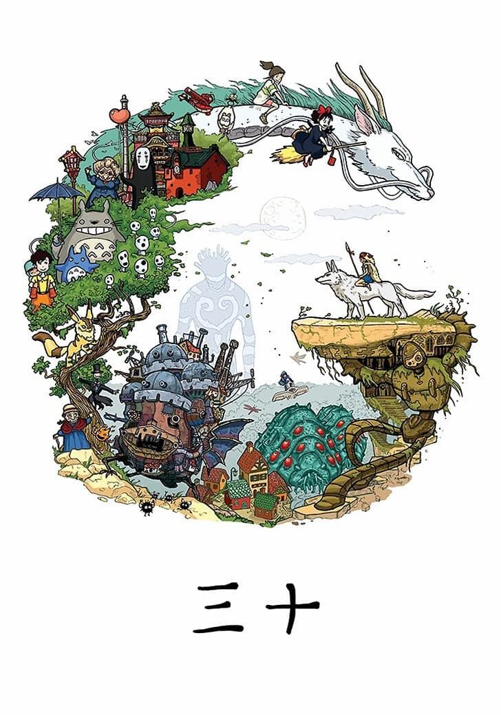 Japan Anime Studio Ghibli Tribute Poster New Gift No Frame (24 X 36)