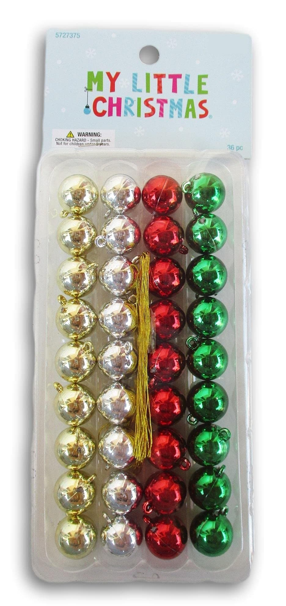Multi-Color Mini Ball Ornaments - 36 Count