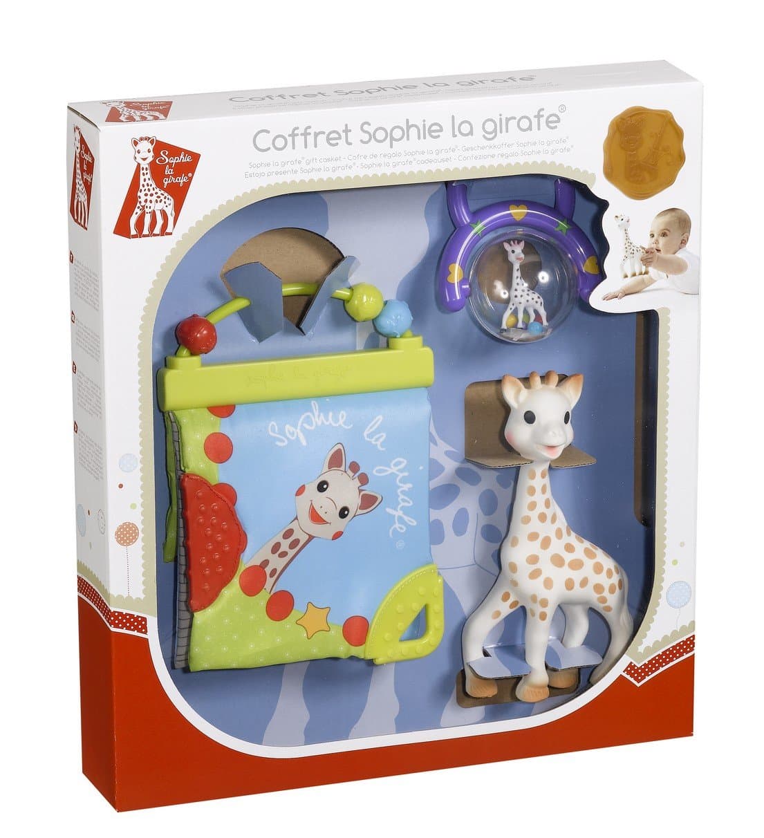 Sophie la girafe Birth Gift Set - Baby Teether, Rattle, and Activity Book