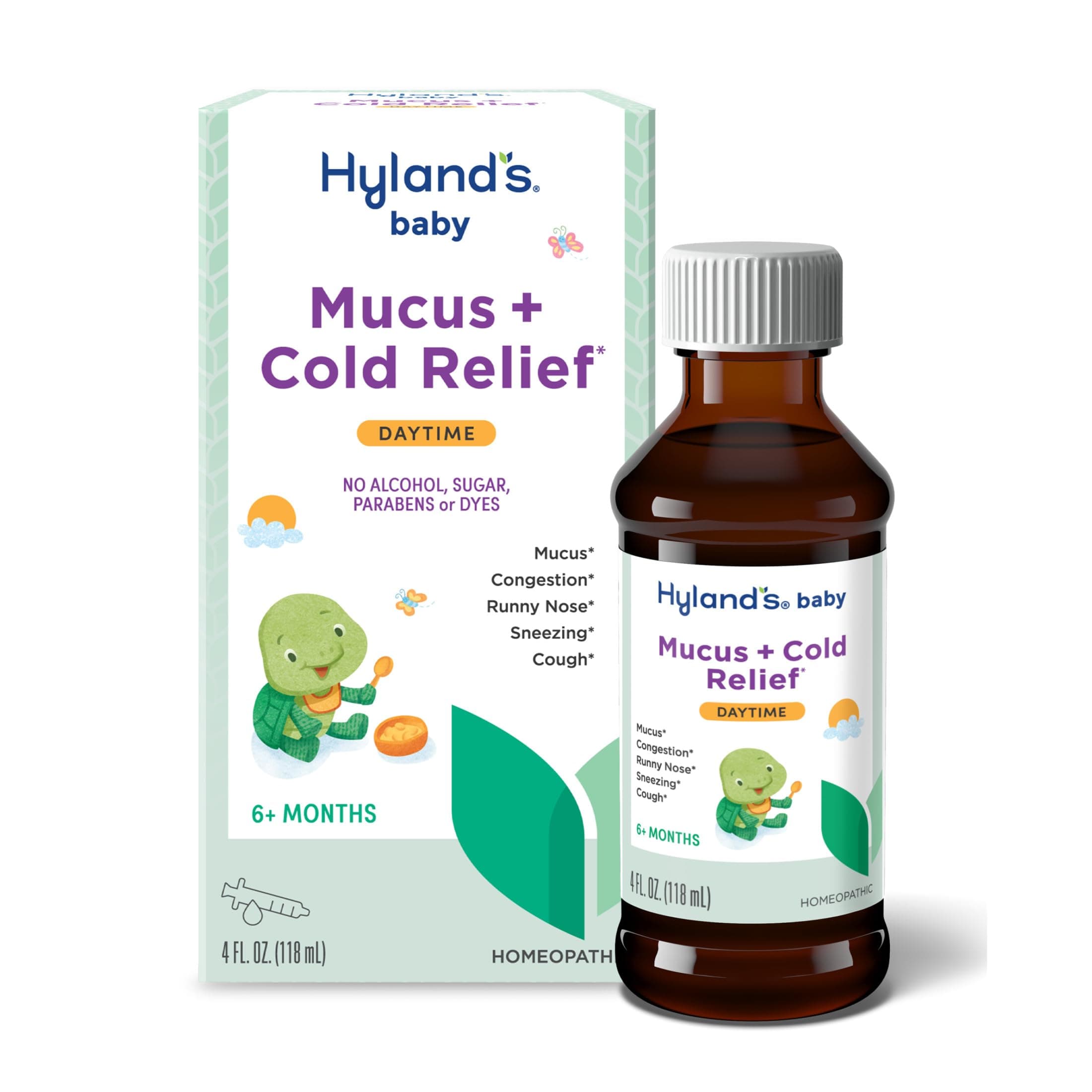 Baby Mucus and Cold Relief, Daytime Baby Medicine, Infant Cold and Cough Remedy, Decongestant, 4 Fluid Ounce
