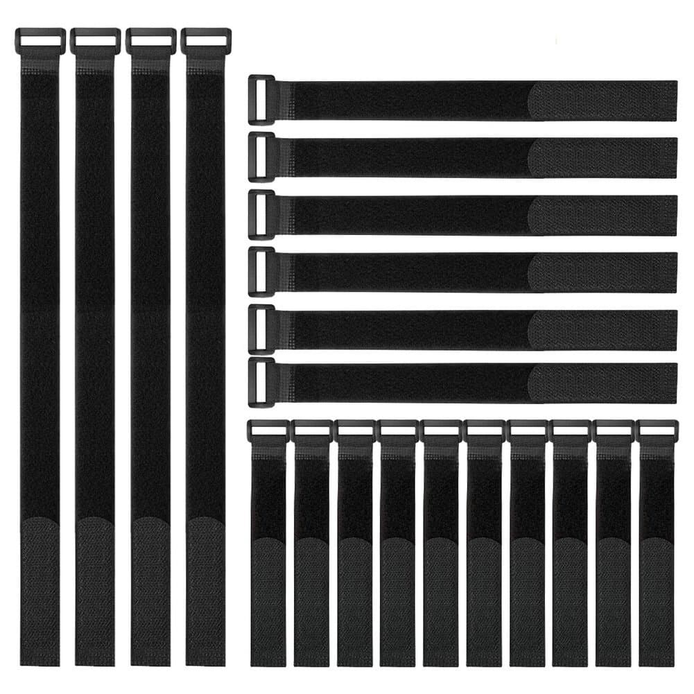 YiwerDer Reusable Fastening Cable Straps and Cable Ties Set 20 Pack(8"-12"-18"), Adjustable Multi-Purpose Hook and Loop Cord Ties to Keep Cords Organized and Tidy