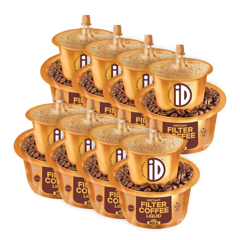 100% Authentic | Bold | Instant Filter Coffee | Coffee Decoction Liquid | 70% Coffee & 30% Roasted Chicory | Arabica & Robasta Beans | Serve 120 Cups | Pack of 8 | 1200 Ml (150 Ml Each Pouch)