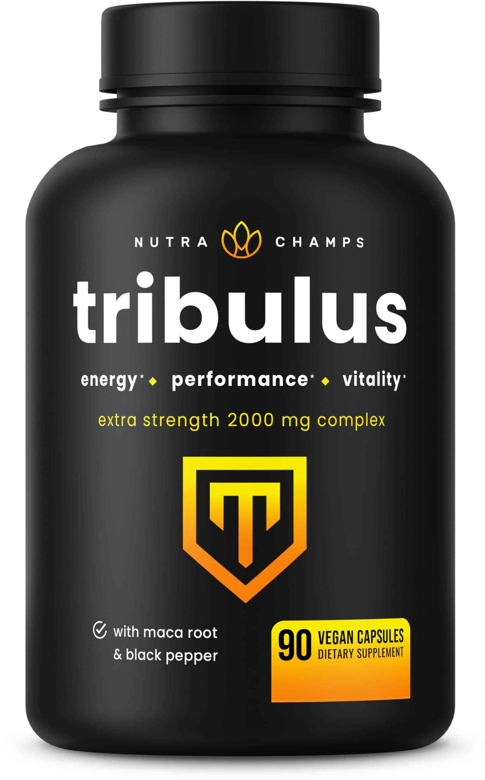 - NutraChamps Tribulus Terrestris for Men, 2000mg Supplement Booster for Energy, Vitality, Stamina & Performance, Extra Strength Saponins, 90 Vegan Capsules