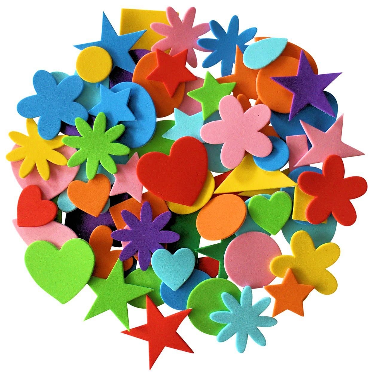 180 Self-Adhesive Craft Foam Stickers - Kids Stickers, Assorted Shapes and Colours, Sticky Craft Supplies for Scrapbooking, Card Making, and DIY Projects