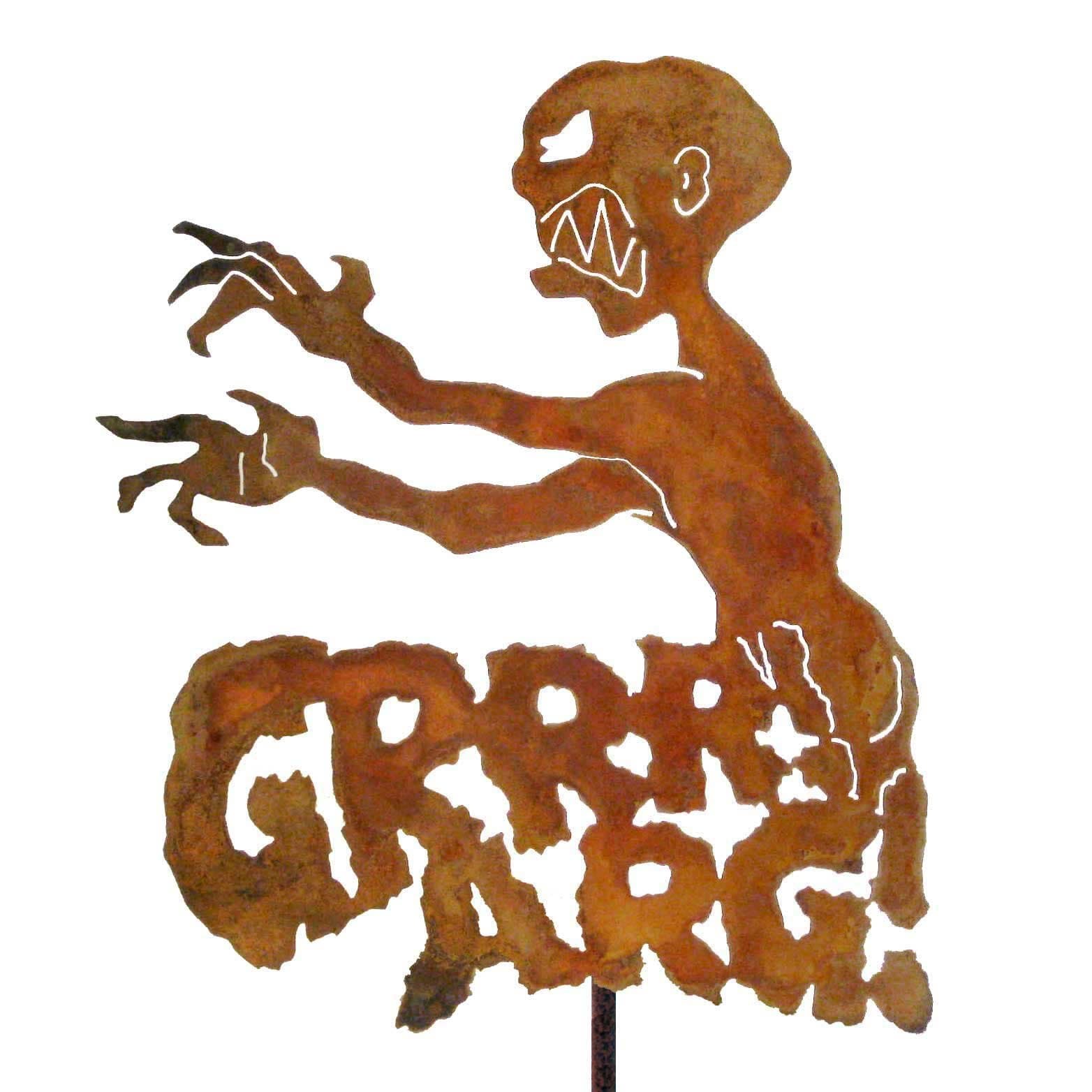 Zeds Zombie Ranch Grrr ARG Steel Yard and Garden Sign