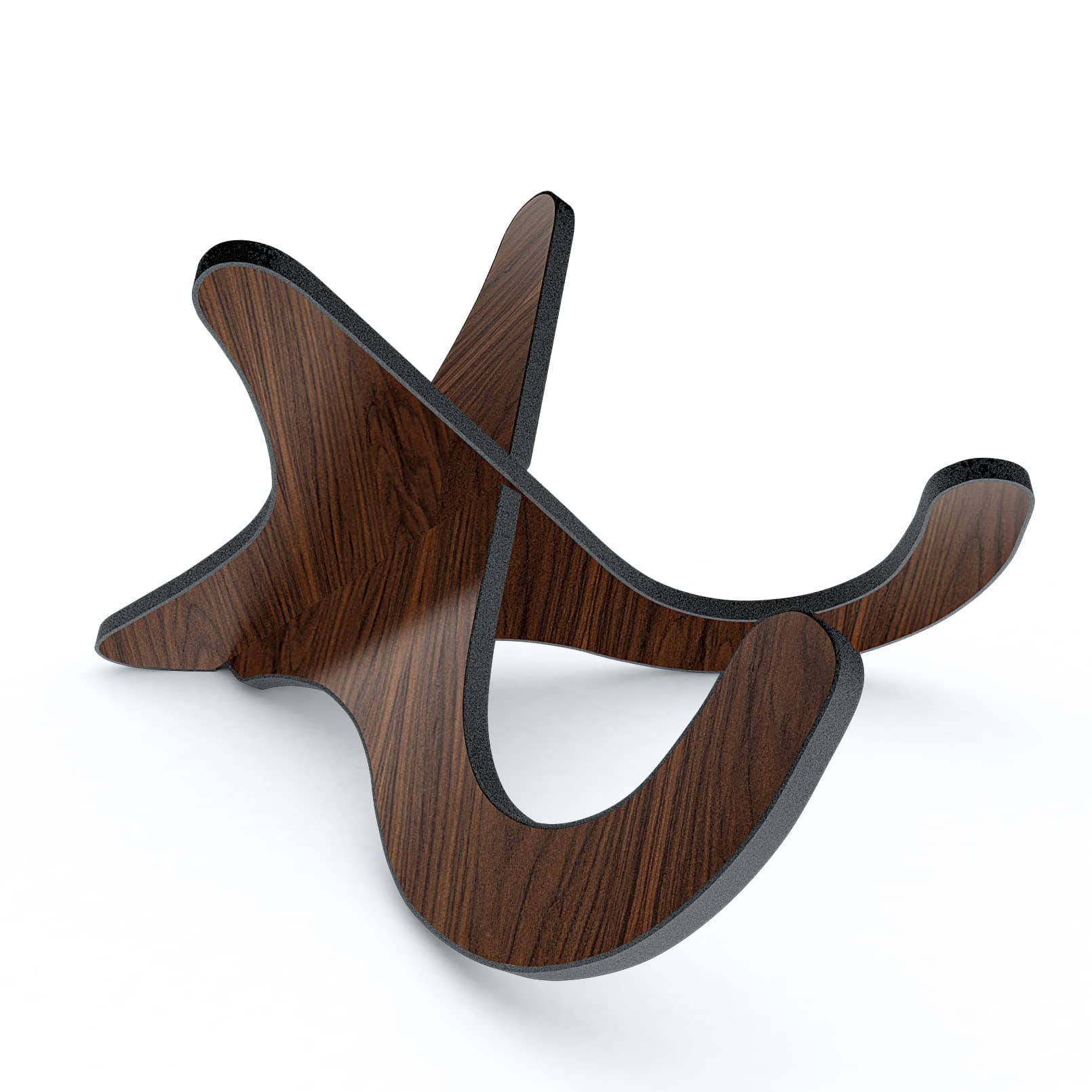 1Pair Wooden Ukulele Stand Violin Mandolin Folding Portable Stand Black walnut