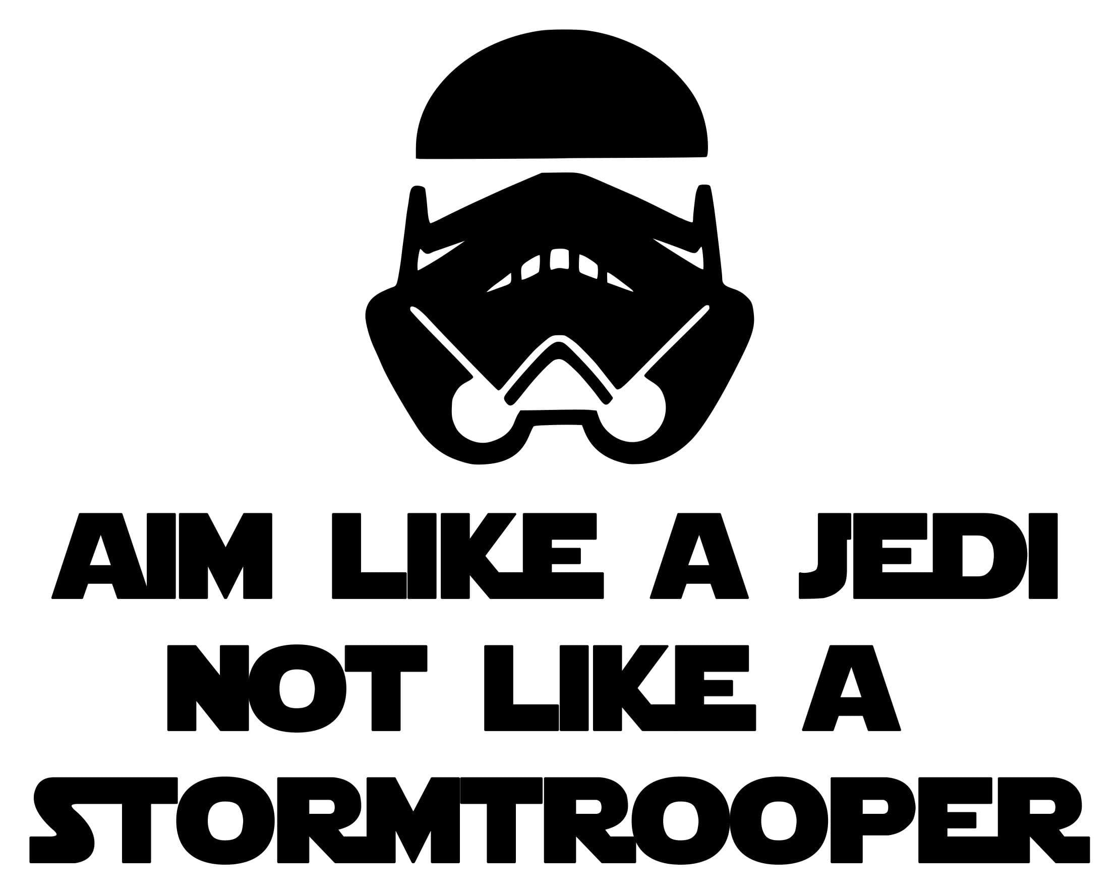 Minglewood Trading Aim Like a Jedi not a Stormtrooper Black Custom Vinyl Decal Sticker 7" x 5.5" Toilet Sign